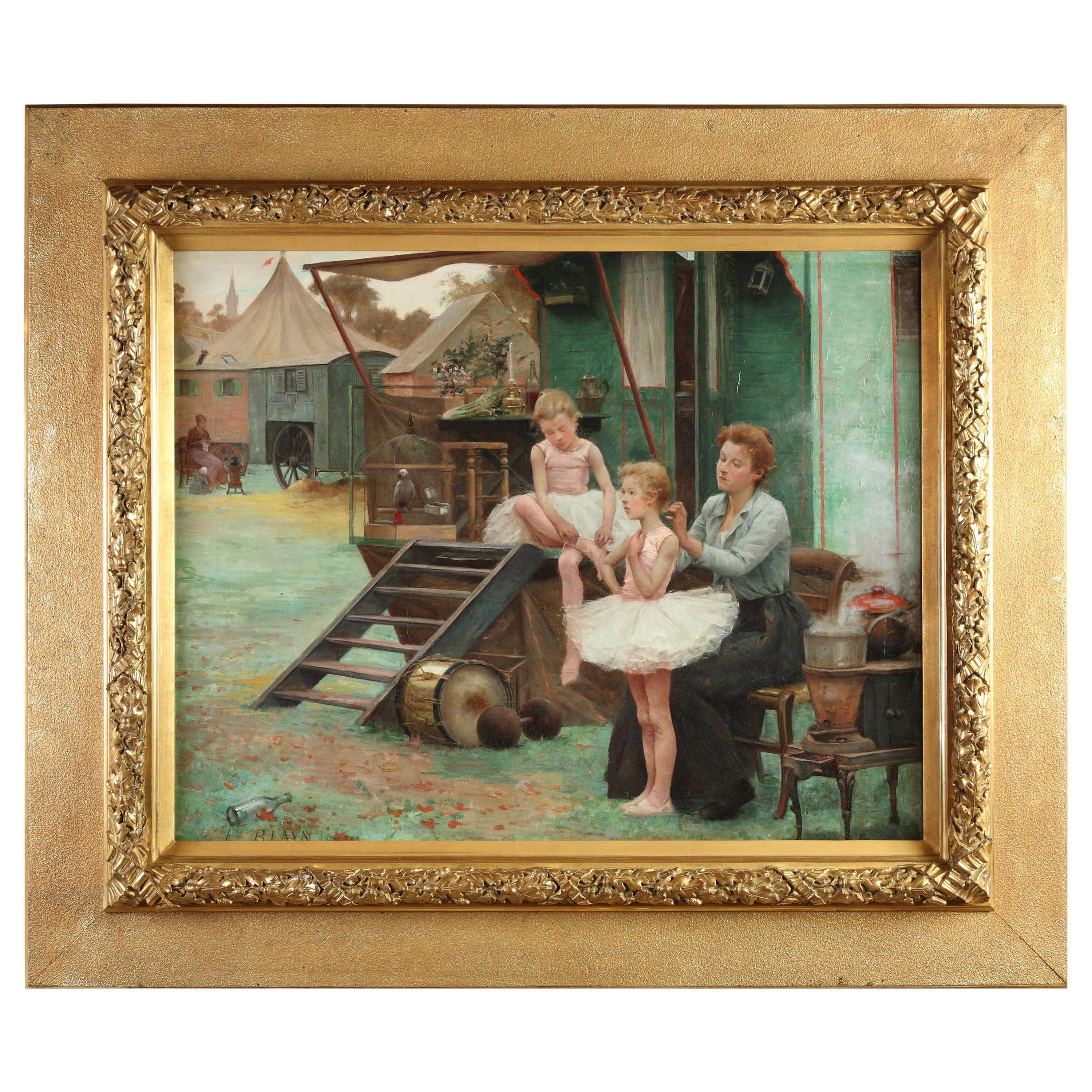 Gemälde „The Saint-Cloud Fair“ von Fernand Blayn, Frankreich, 1892 im Angebot