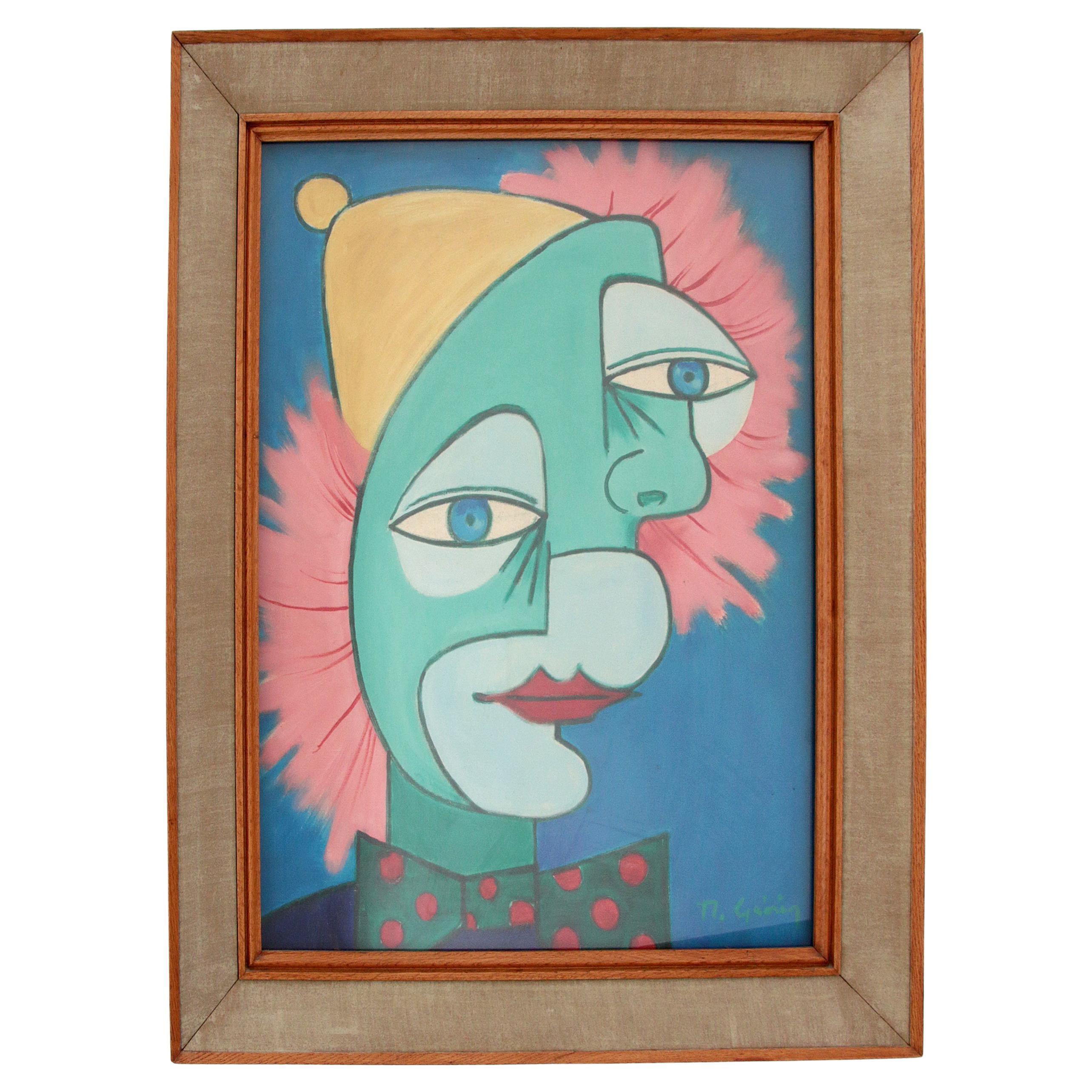 Pintura Las dos caras de Michel Guérin al estilo de picasso