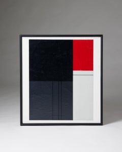 Pintura "Sin título (Århus I)" de Ole Schwalbe, Dinamarca, 1963, óleo sobre lienzo