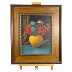 Painting "Vase with flowers, " Pio Solero 1930/40 circa