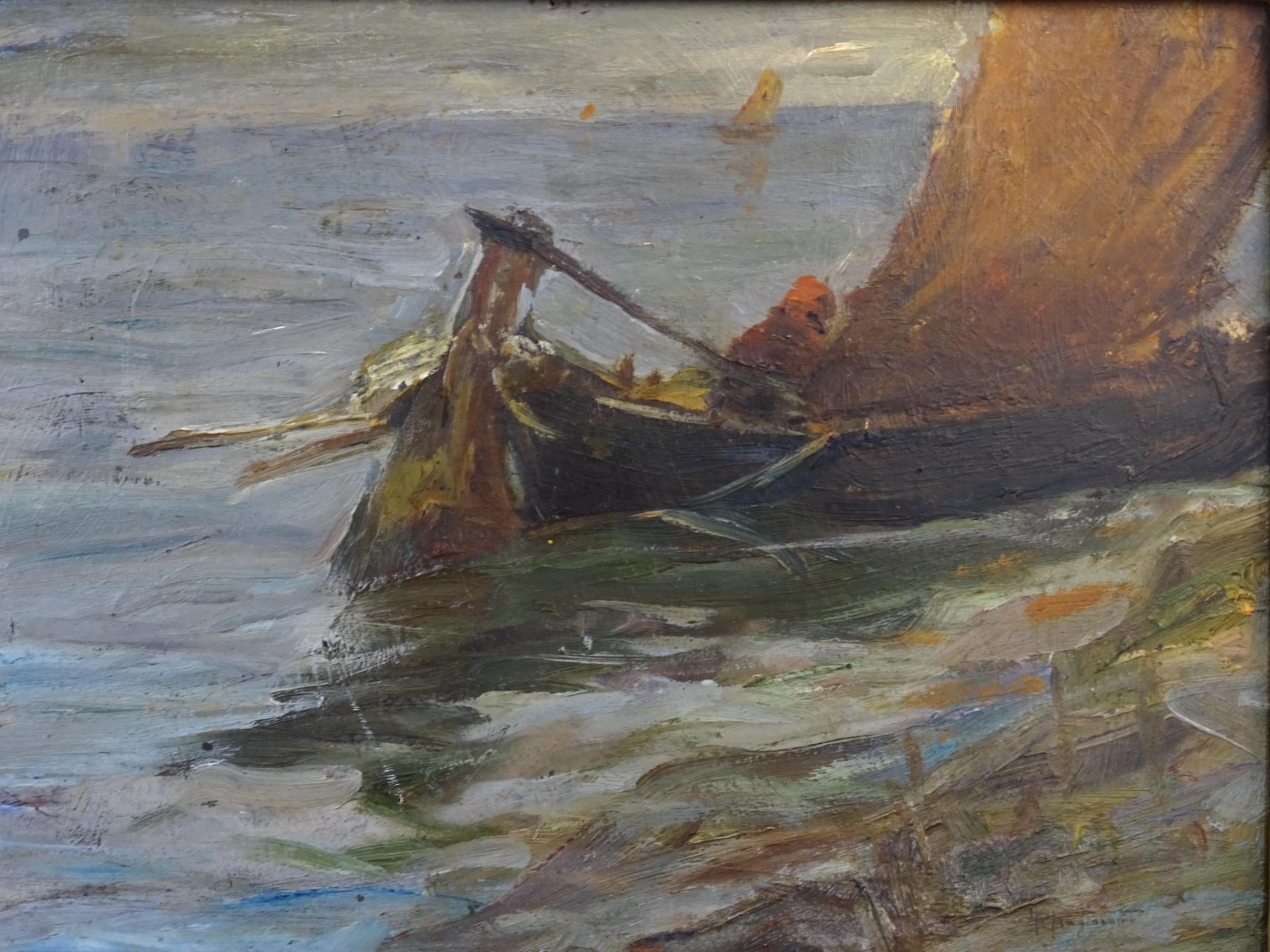 Modern Painting 'Vela' P. Fragiacomo, 1910s circa For Sale