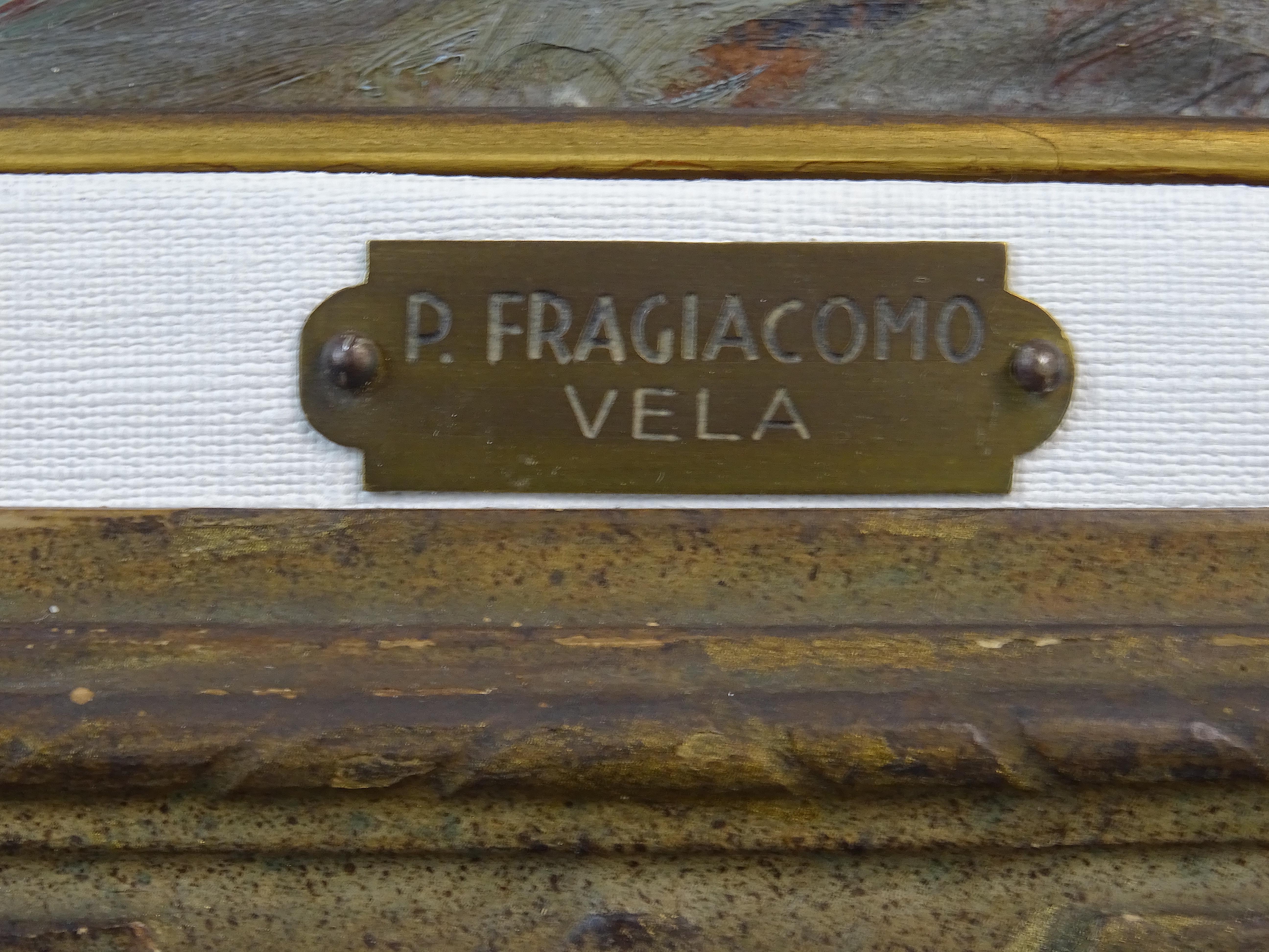 Italian Painting 'Vela' P. Fragiacomo, 1910s circa For Sale