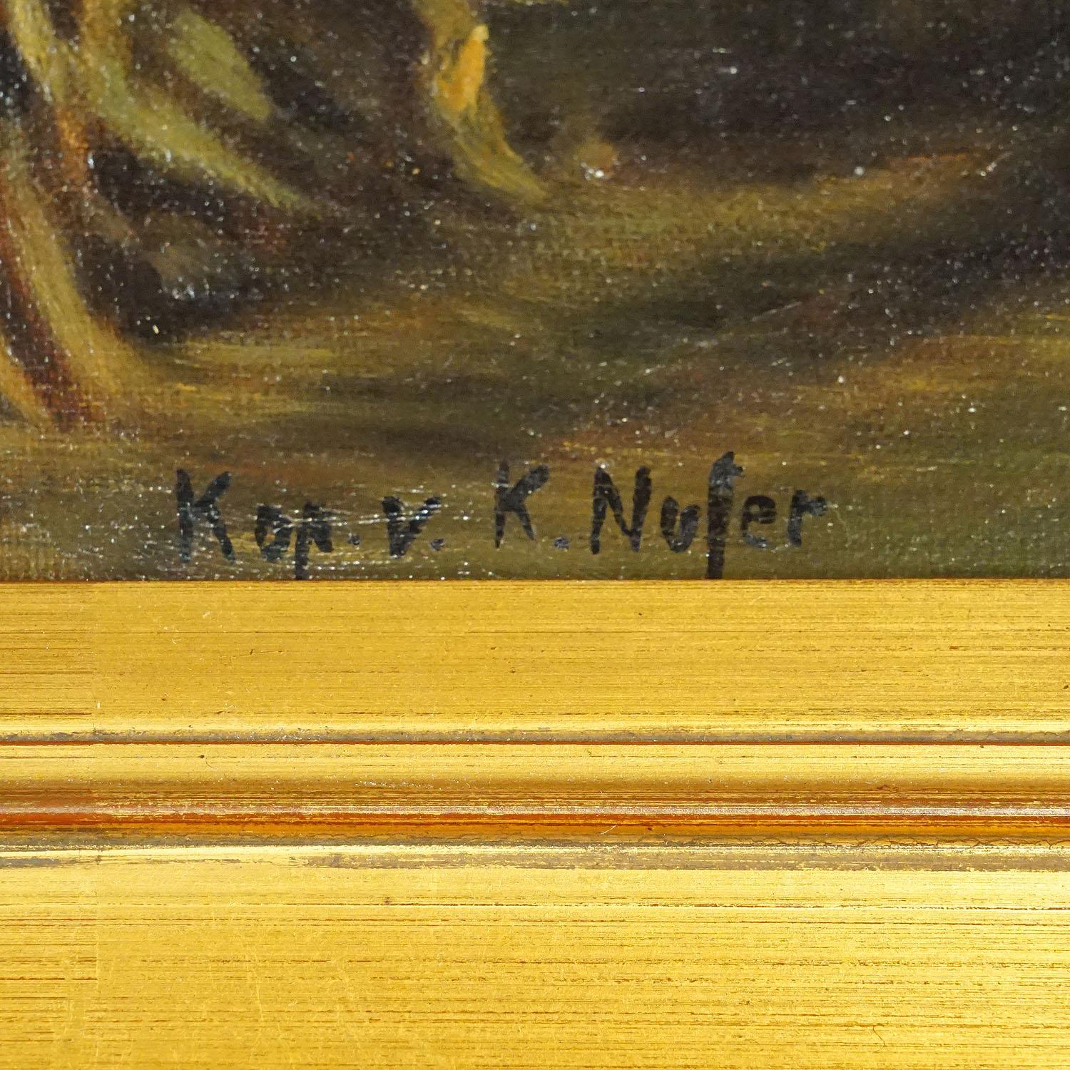 Painting “Venice by Moonlight” by K. Nufer, Munich Late 19th Century In Good Condition For Sale In Berghuelen, DE