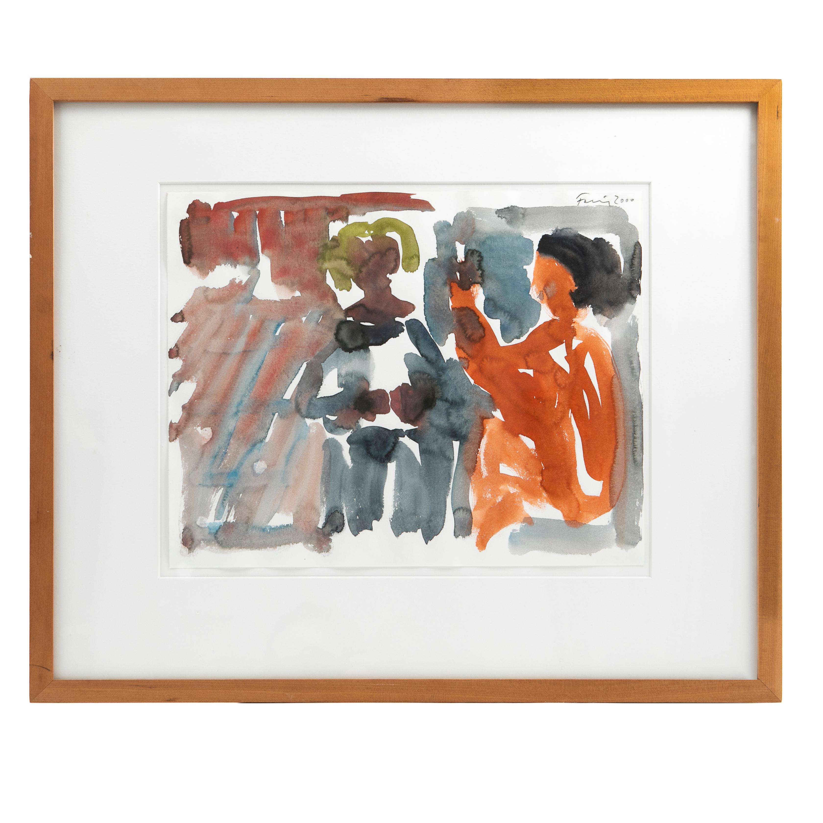 Günther Förg.
Painting. Watercolor on paper. Sheet size: 32 x 40 cm.
Wood frame with passepartout. Frame size: 53 x 63 cm.
Signed Förg, 2000 


Günther Förg (1952 - 2013) was a prominent German painter, graphic designer, sculptor and photographer.