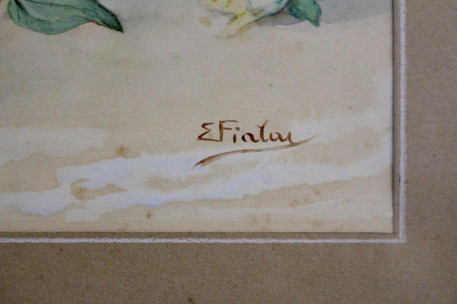 Carta Pittura Acquerello Frutta in una ciotola di Emil Fiala, Austria, anni '30 in vendita