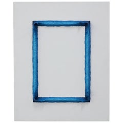 Painting White and Prussian Blue Rectangle by Chris & Jody Vingoe