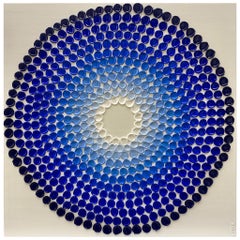 Painting White Hole 2 by Liora Textured Blue White Large Abstract Canvas Modern