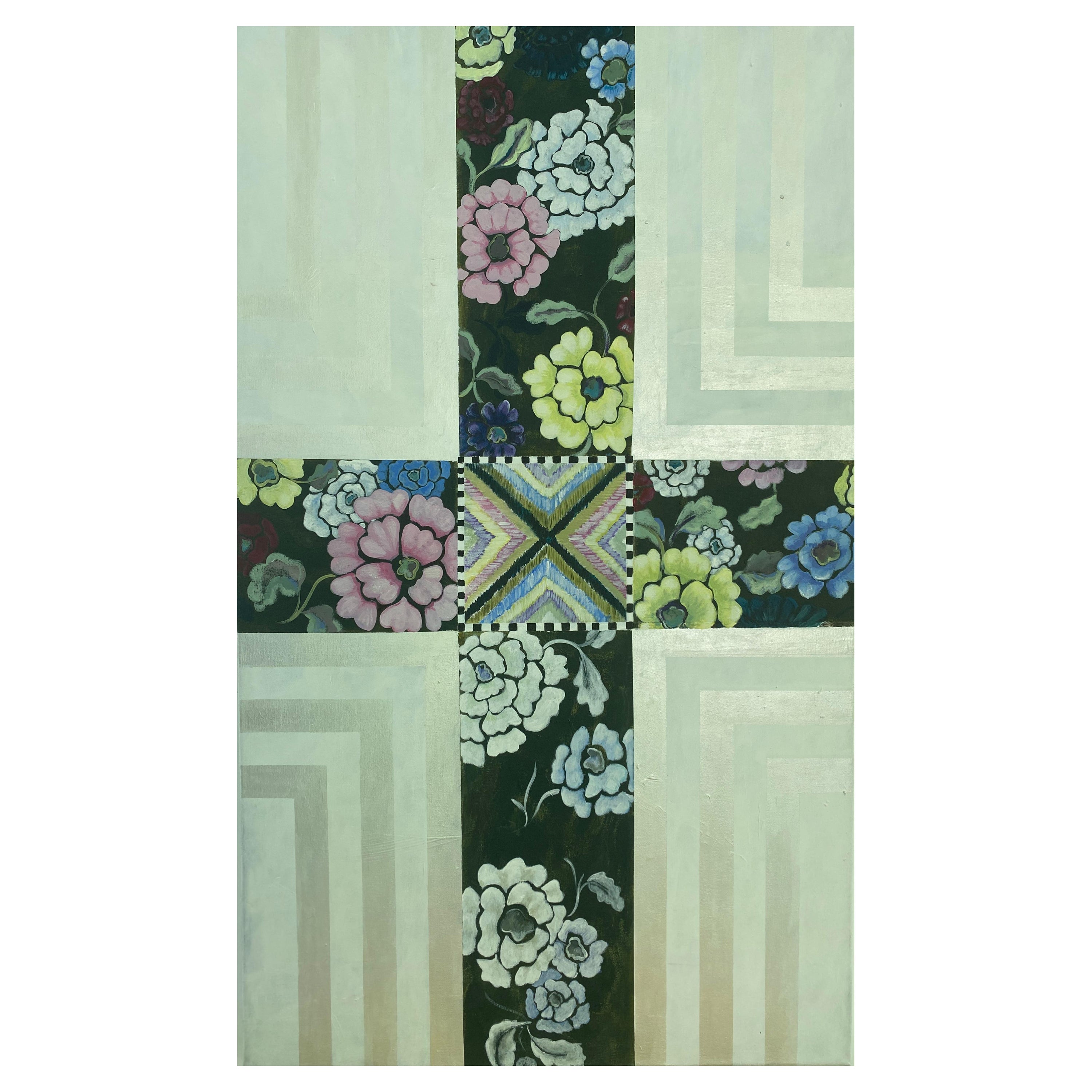 Painting "Winter Flower" 2008 Geometric Acrylic on Canvas by Cecilia Setterdahl