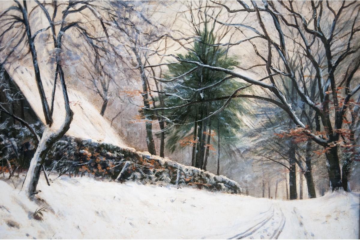 peinture paysage hiver