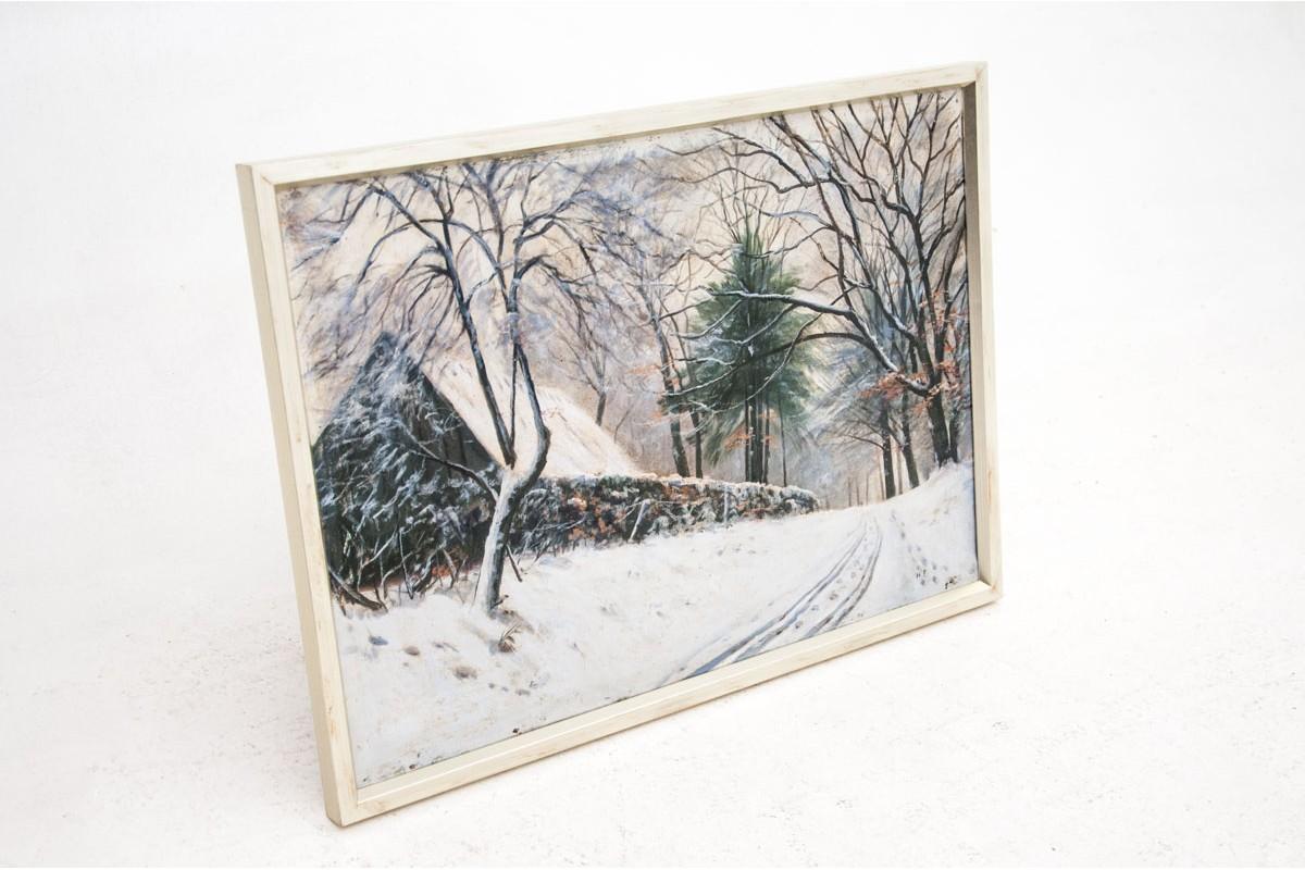 peinture paysage d'hiver