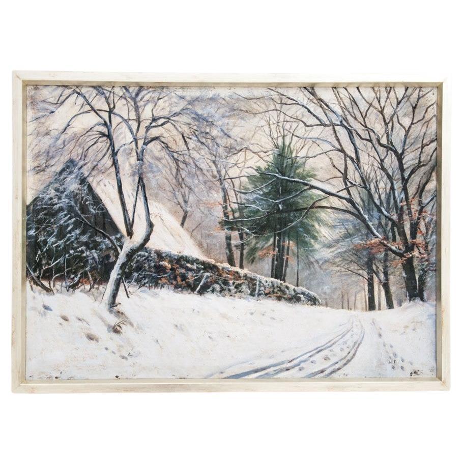 Peinture « Paysage d'hiver » en vente