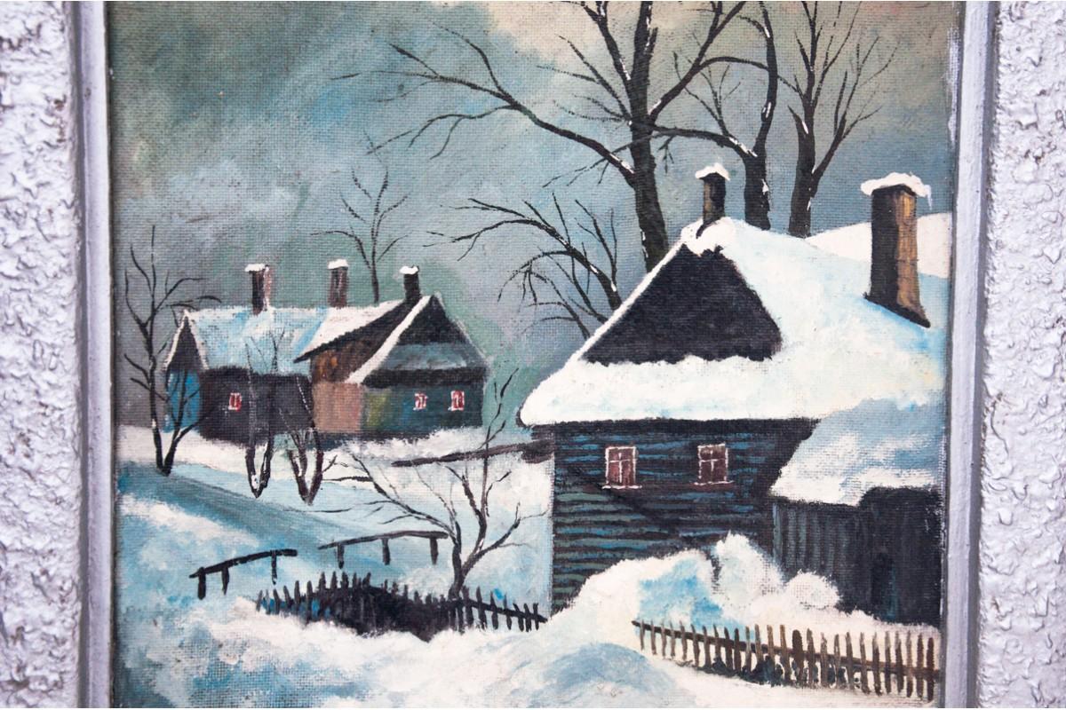 Autre Peinture « hiver », M. Hank, 1966. en vente