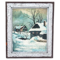 Painting "Winter", M. Hank, 1966.