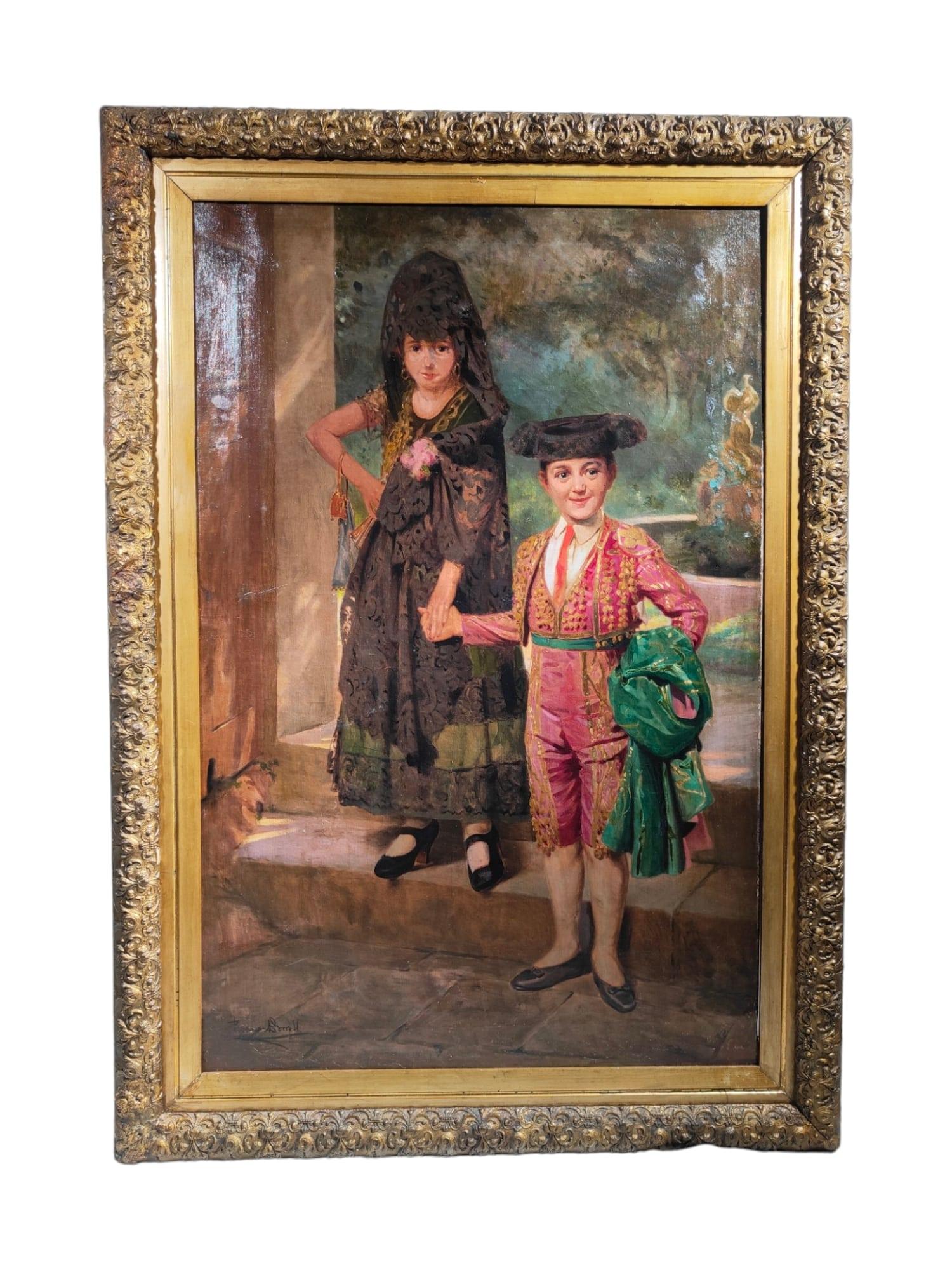  Painting with 19th Century Child Torero In Good Condition For Sale In Madrid, ES