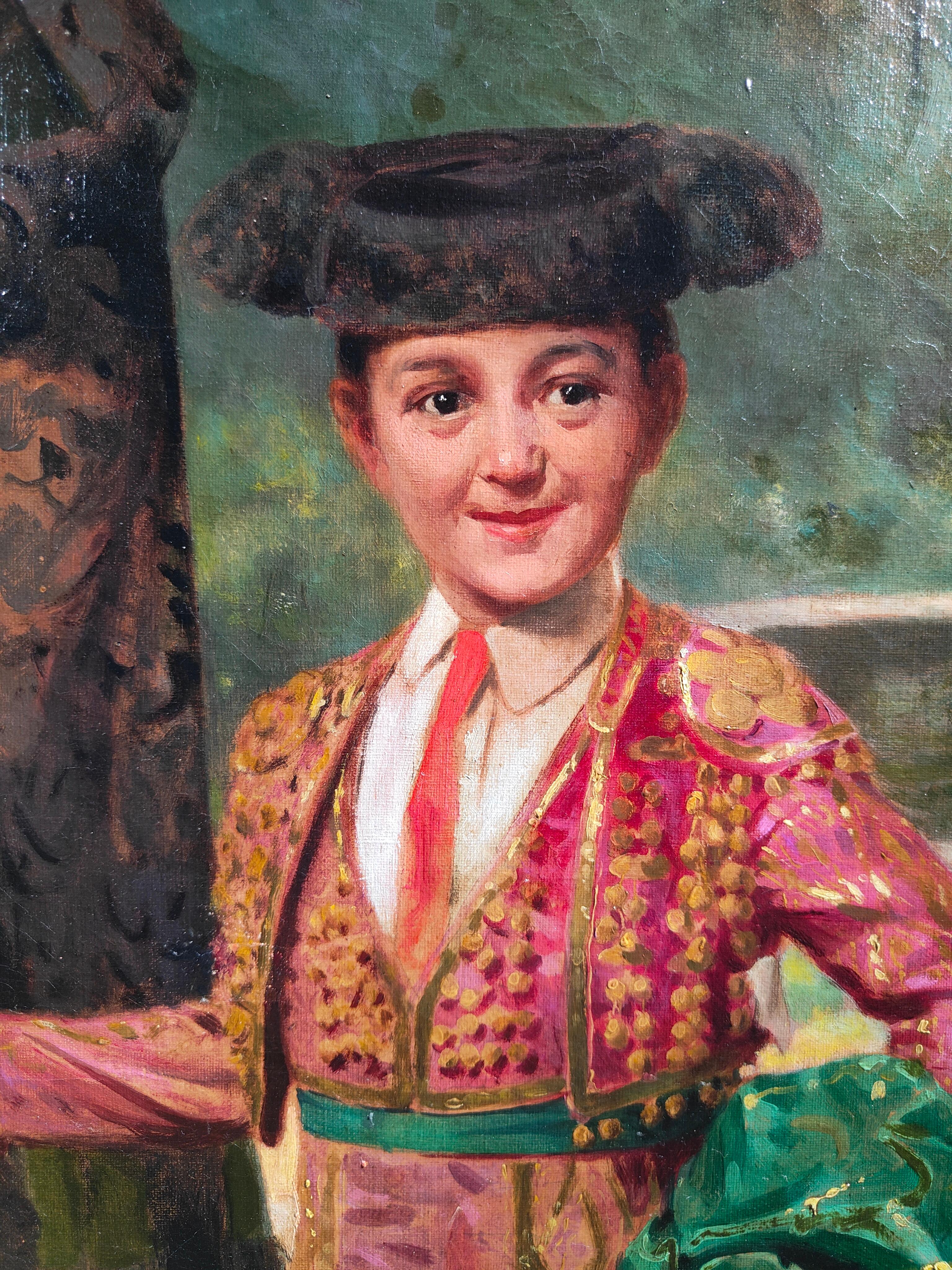  Painting with 19th Century Child Torero For Sale 1
