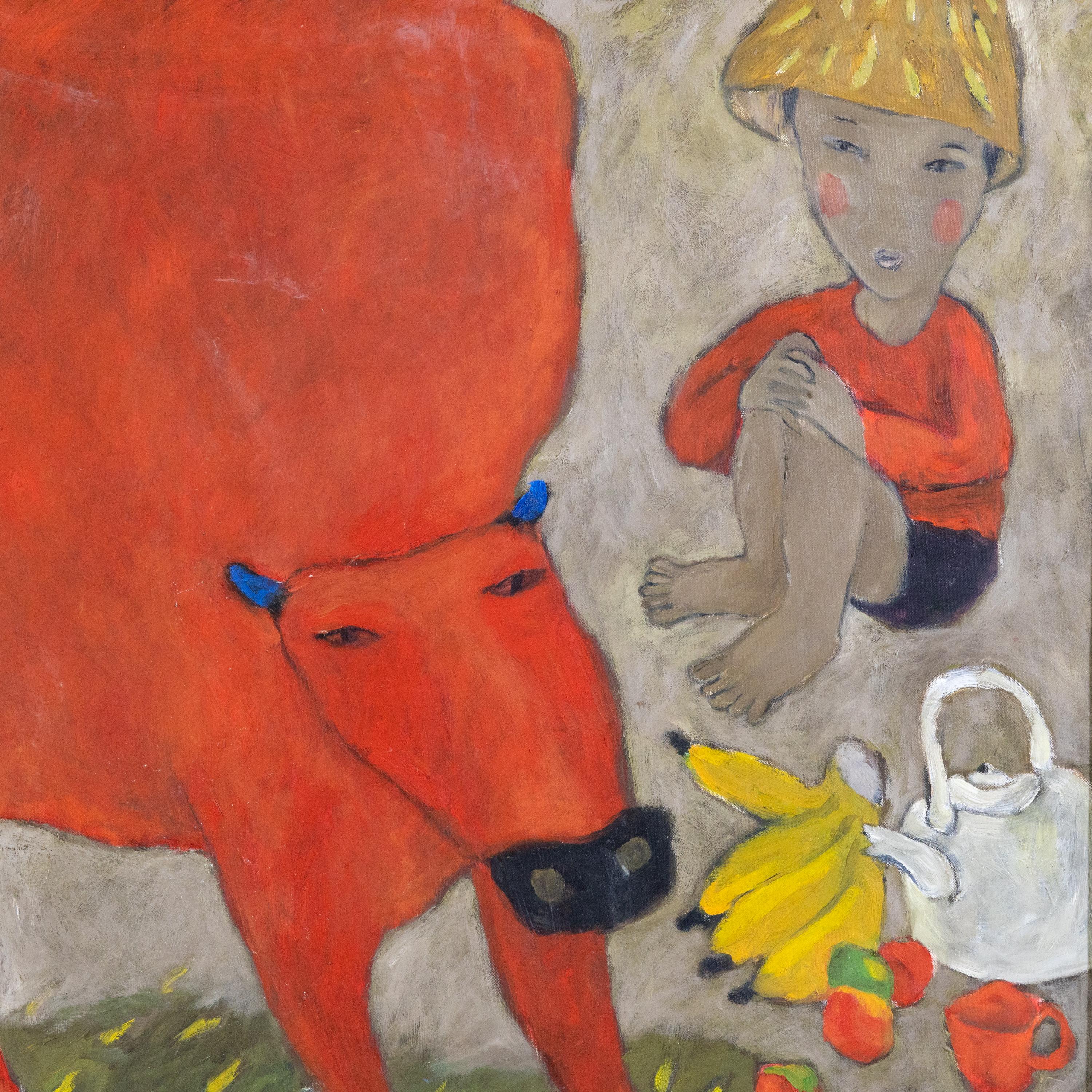 Painted Painting with Red Cow, Sig. Quang, 2010