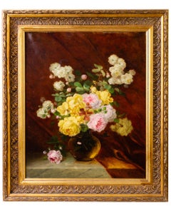 Roses in a Crystal Vase, Aesthetic Movement, Early 20th Century