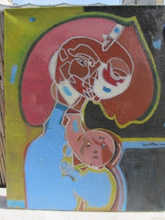 Painting "Woman and Her Child" by Pierre Courtens