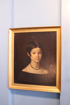 Painting woman portrait, 19th century