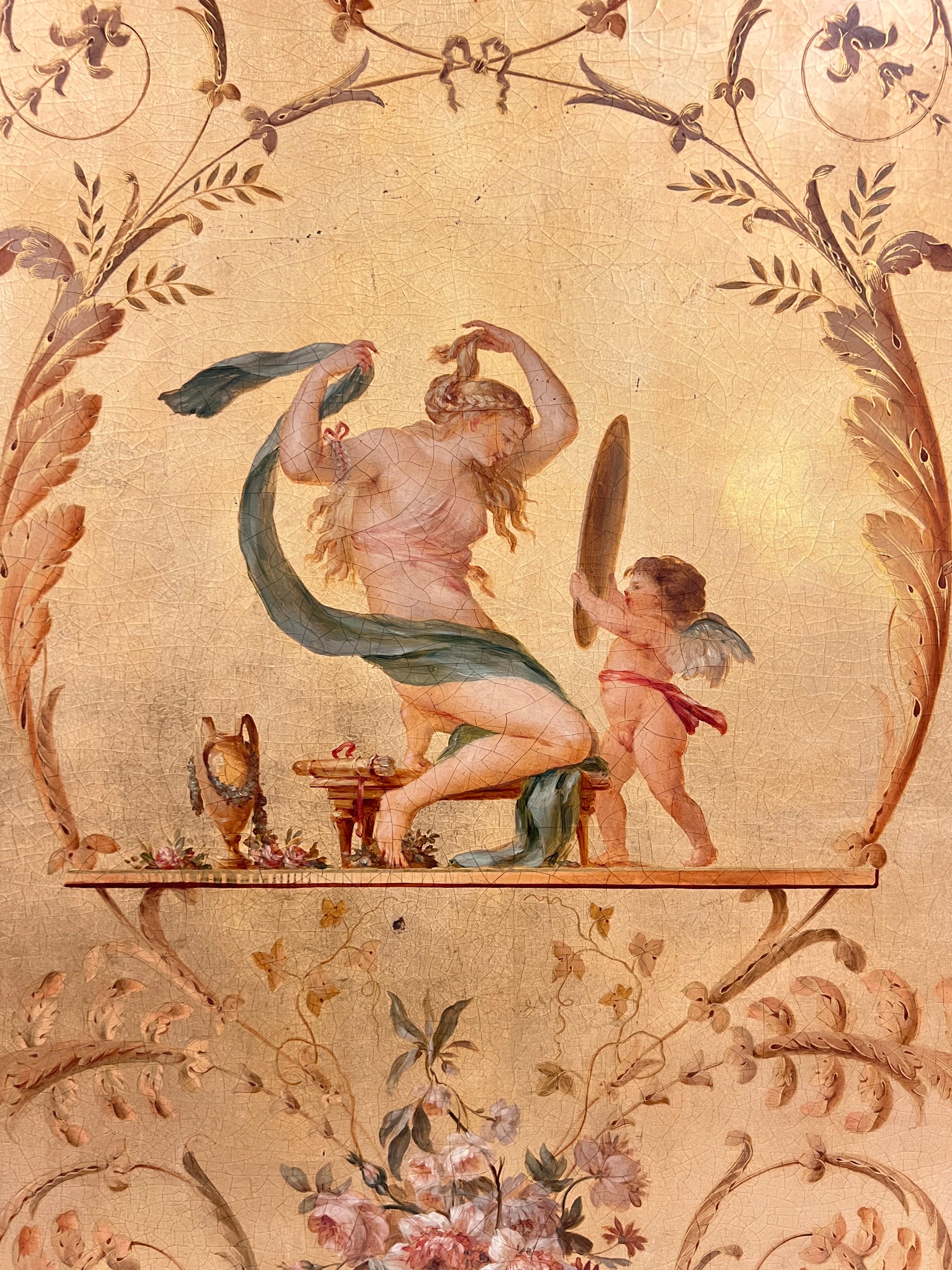 Paintings After Louis XVI Wall Panels in Marie Antoinette Boudoir For Sale 5