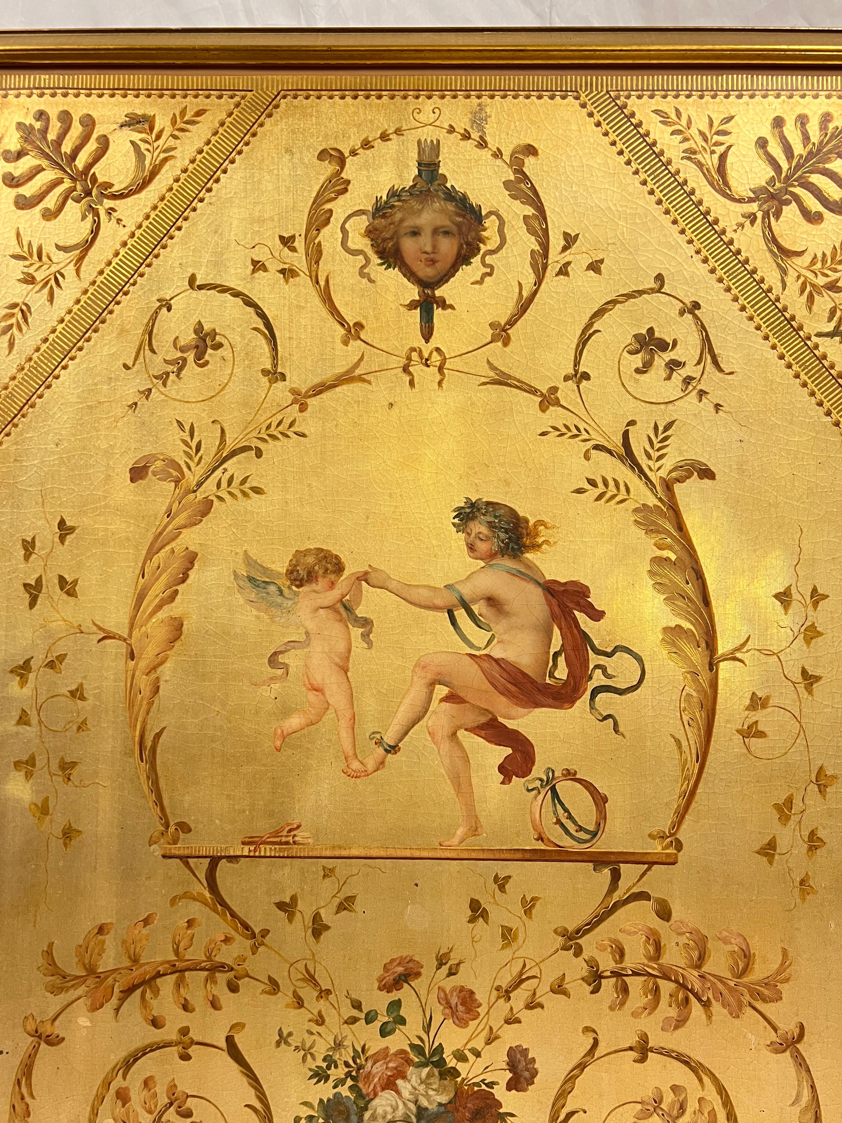 Paintings After Louis XVI Wall Panels in Marie Antoinette Boudoir In Good Condition For Sale In New York, NY