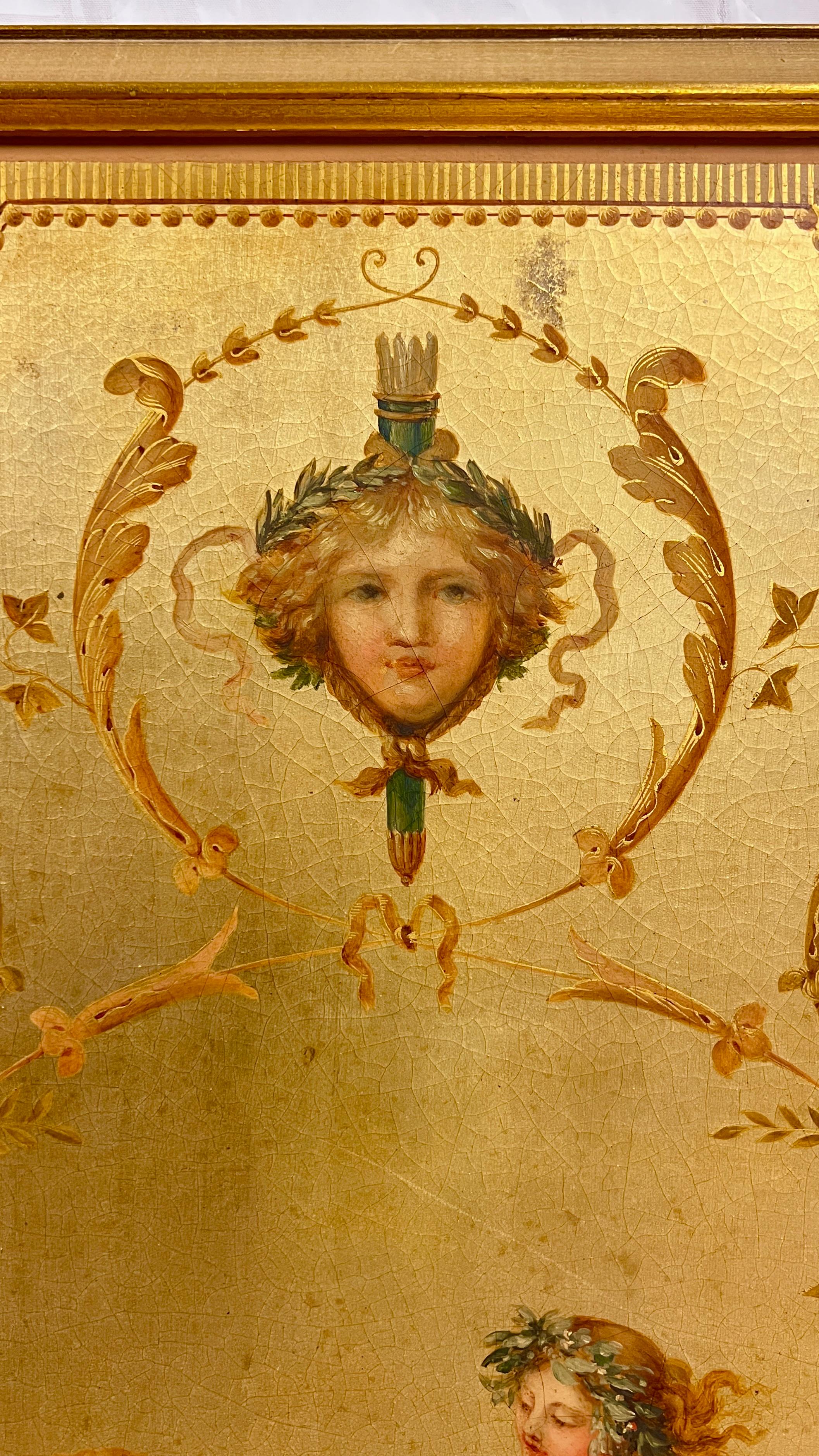 19th Century Paintings After Louis XVI Wall Panels in Marie Antoinette Boudoir For Sale