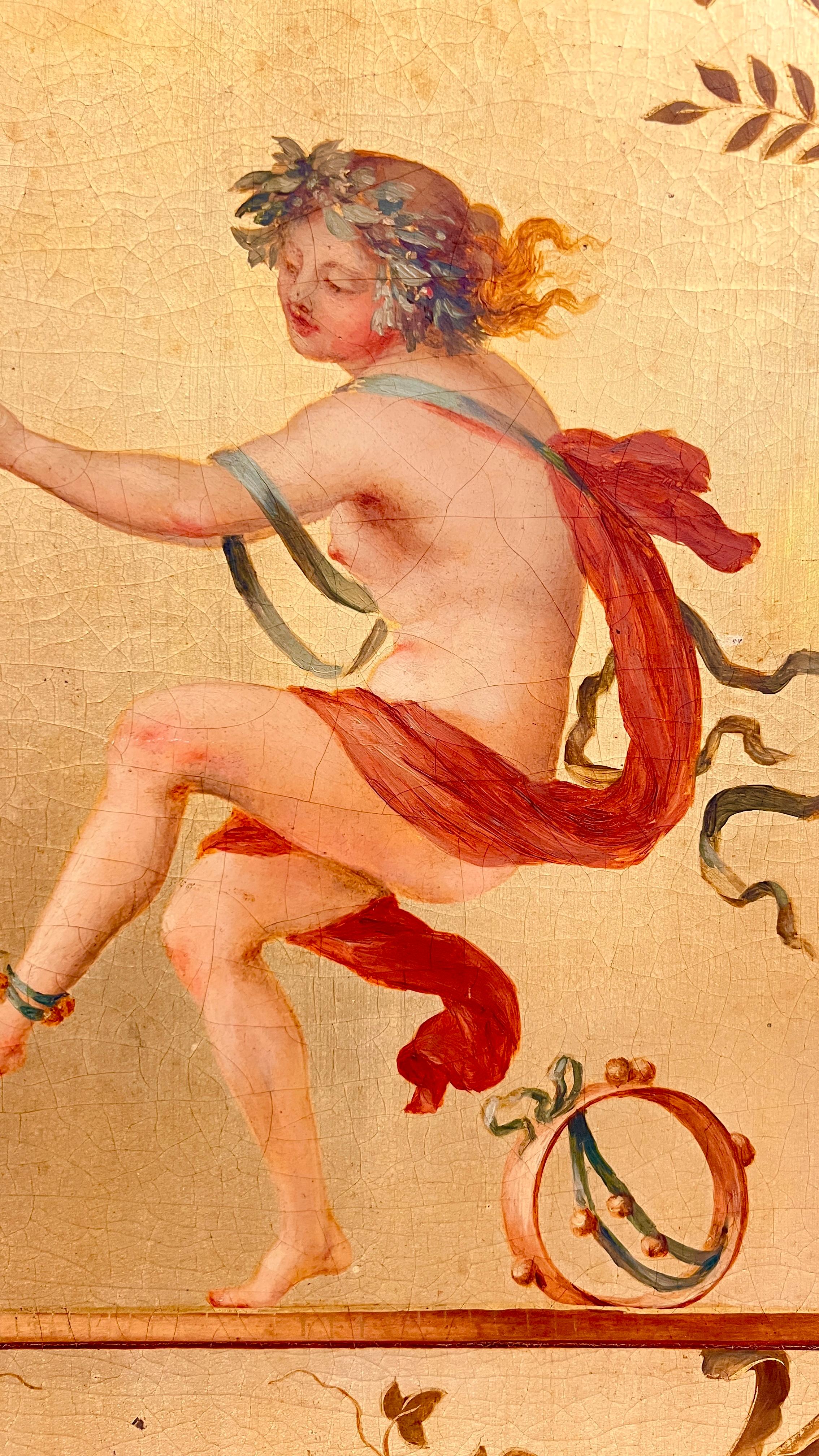 Canvas Paintings After Louis XVI Wall Panels in Marie Antoinette Boudoir For Sale
