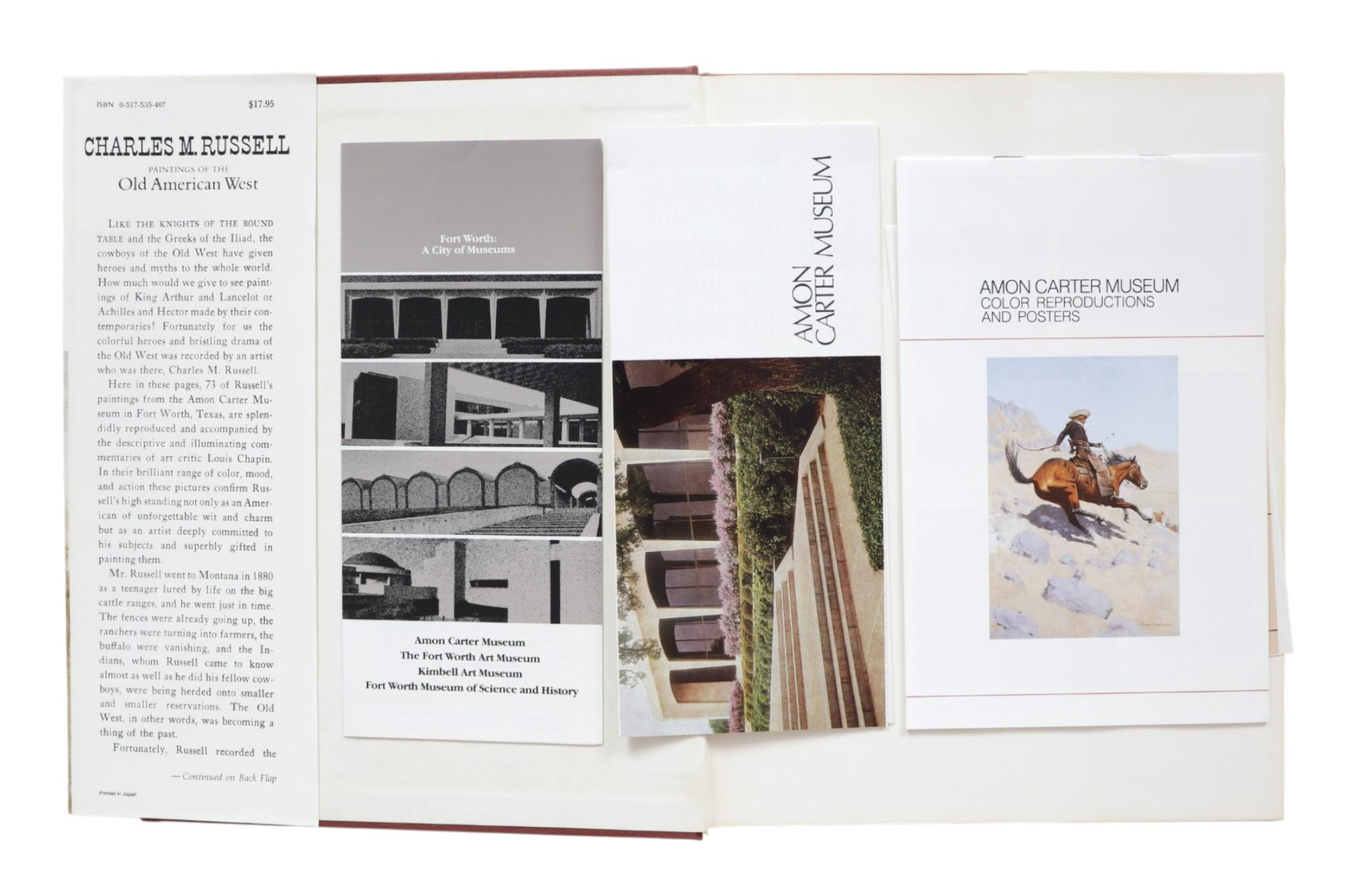 Paintings of the Old American West by Charles M. Russell, with an Introduction and Commentaries by Louis Chapin. Hardcover book with dustjacket. First edition, published in 1978 by Artabras of Crown Publishers, New York. Printed and bound in Japan.