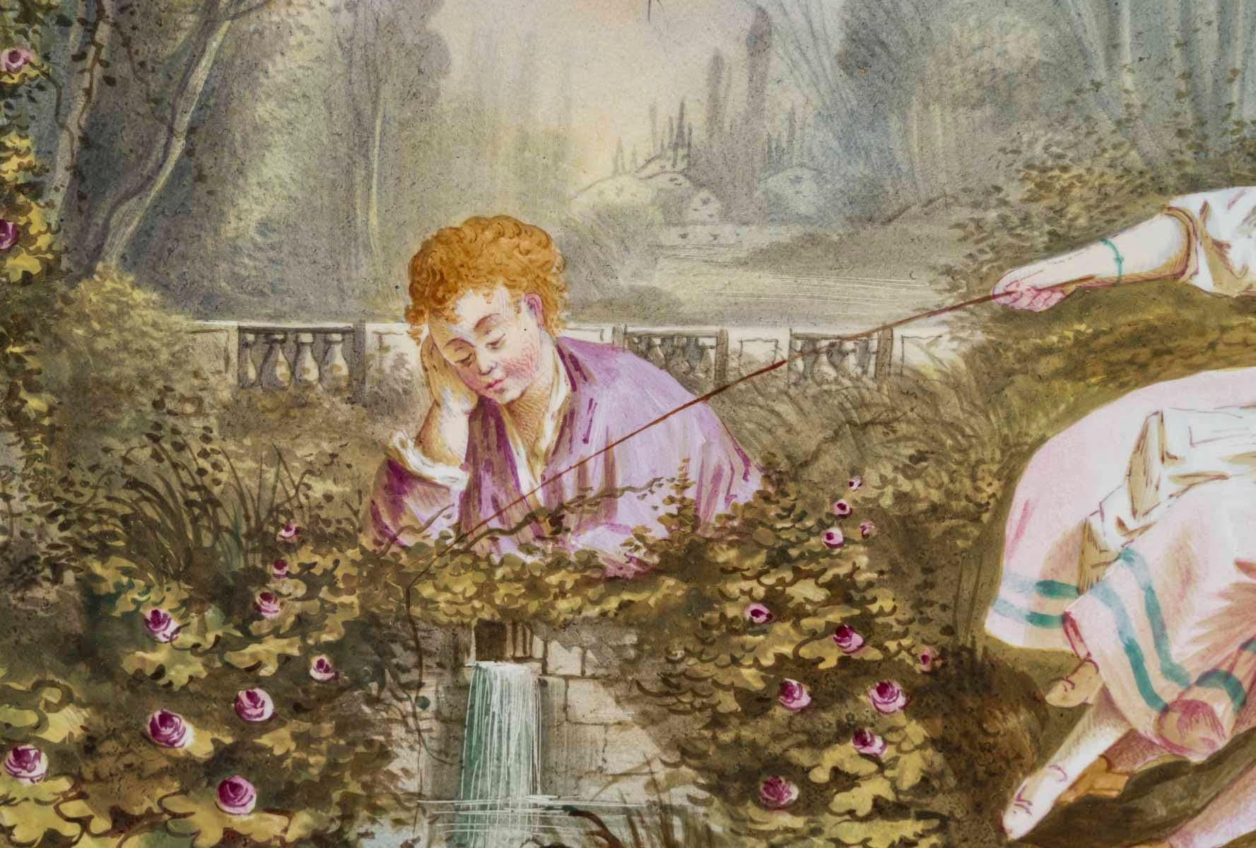 Doré Peintures, Peinture sur porcelaine, 19ème siècle, Période Napoléon III. en vente