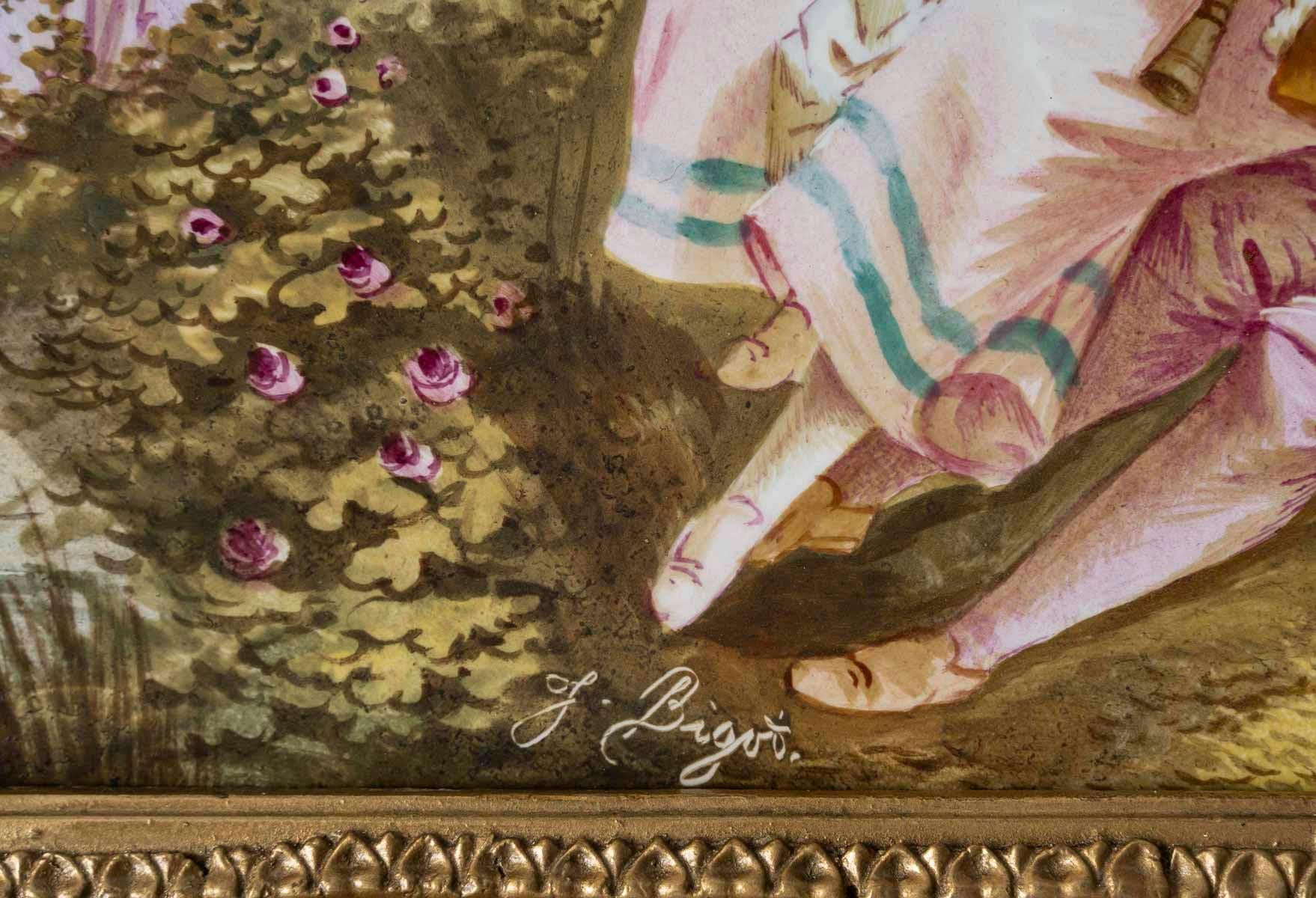 XIXe siècle Peintures, Peinture sur porcelaine, 19ème siècle, Période Napoléon III. en vente