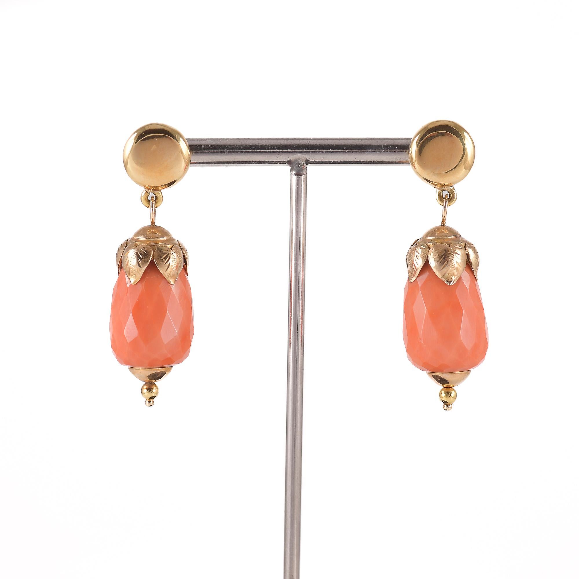 ANALISI GEMMOLOGICAPaio di orecchini in oro giallo 18k (750/1000) marcati 