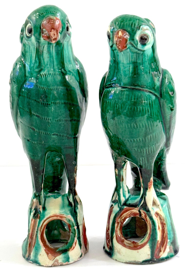 Sancai Porcelain Parrot Joss Stick Holder Sancai Porcelain Parrot Joss Stick Holder