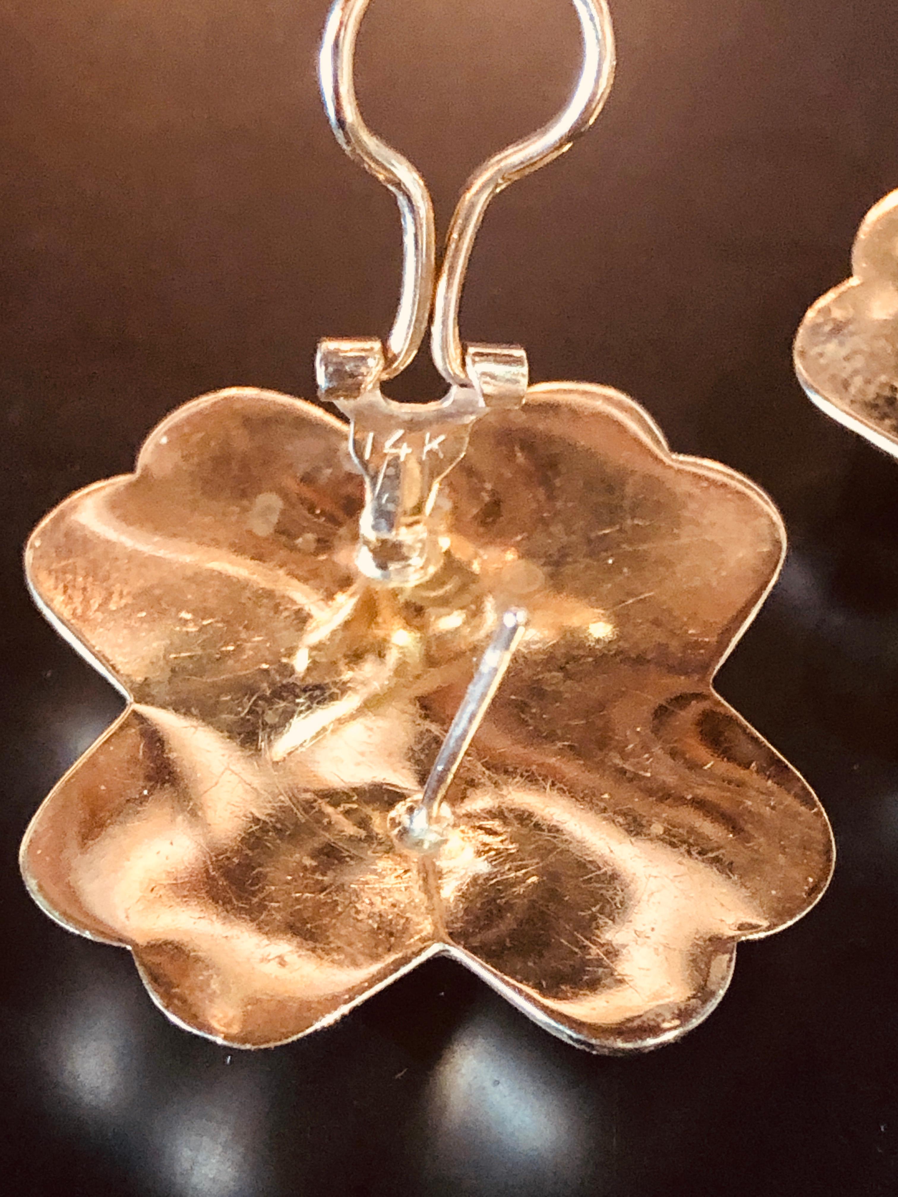 14 karat gold cross earrings