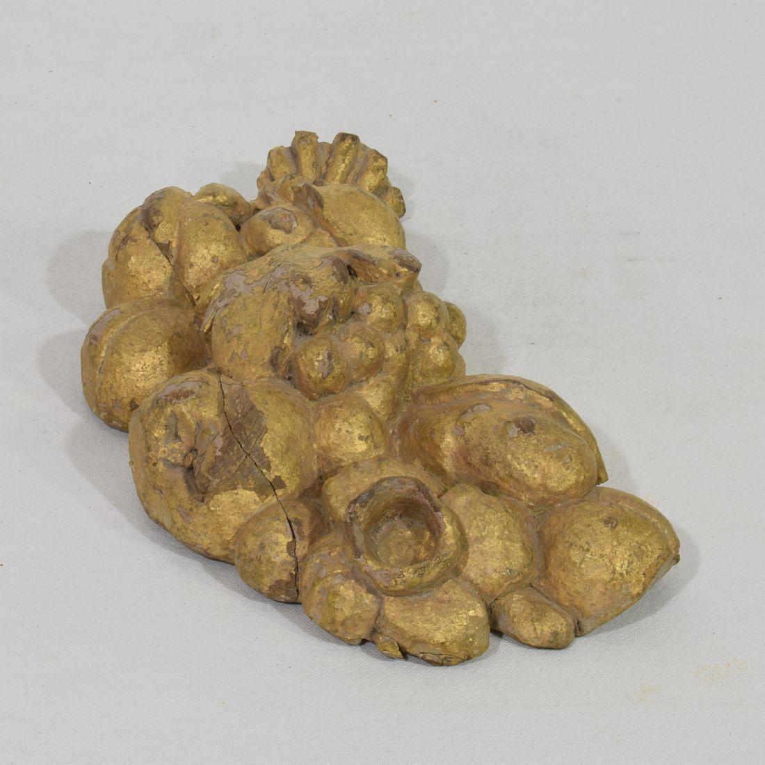 Pair 17/18th Century French Gilded Carved Oak Baroque Ornaments For Sale 11