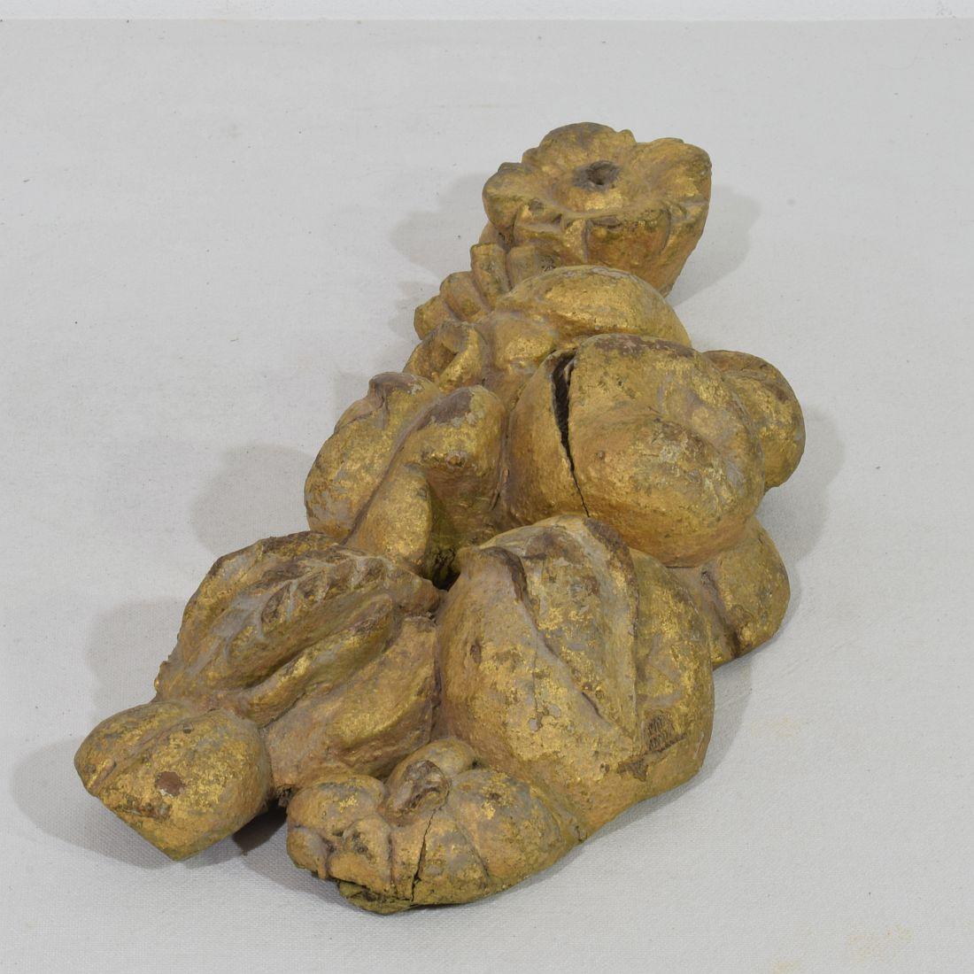 Pair 17/18th Century French Gilded Carved Oak Baroque Ornaments For Sale 12