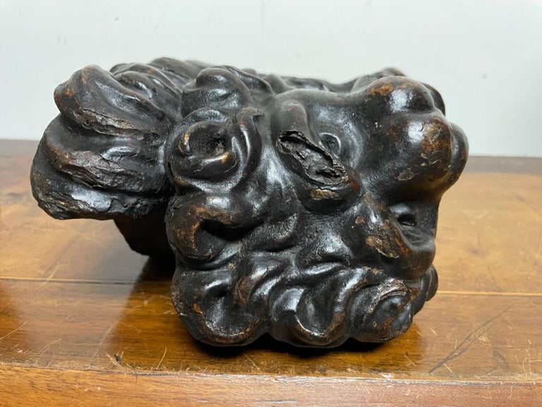 Pair 17th Century Dutch Baroque Carved Wood Lions For Sale at 1stDibs