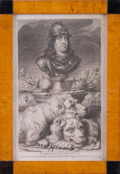 Paar Gravuren der schwedischen Könige Karl X. und Karl XI. aus dem 17. Jahrhundert