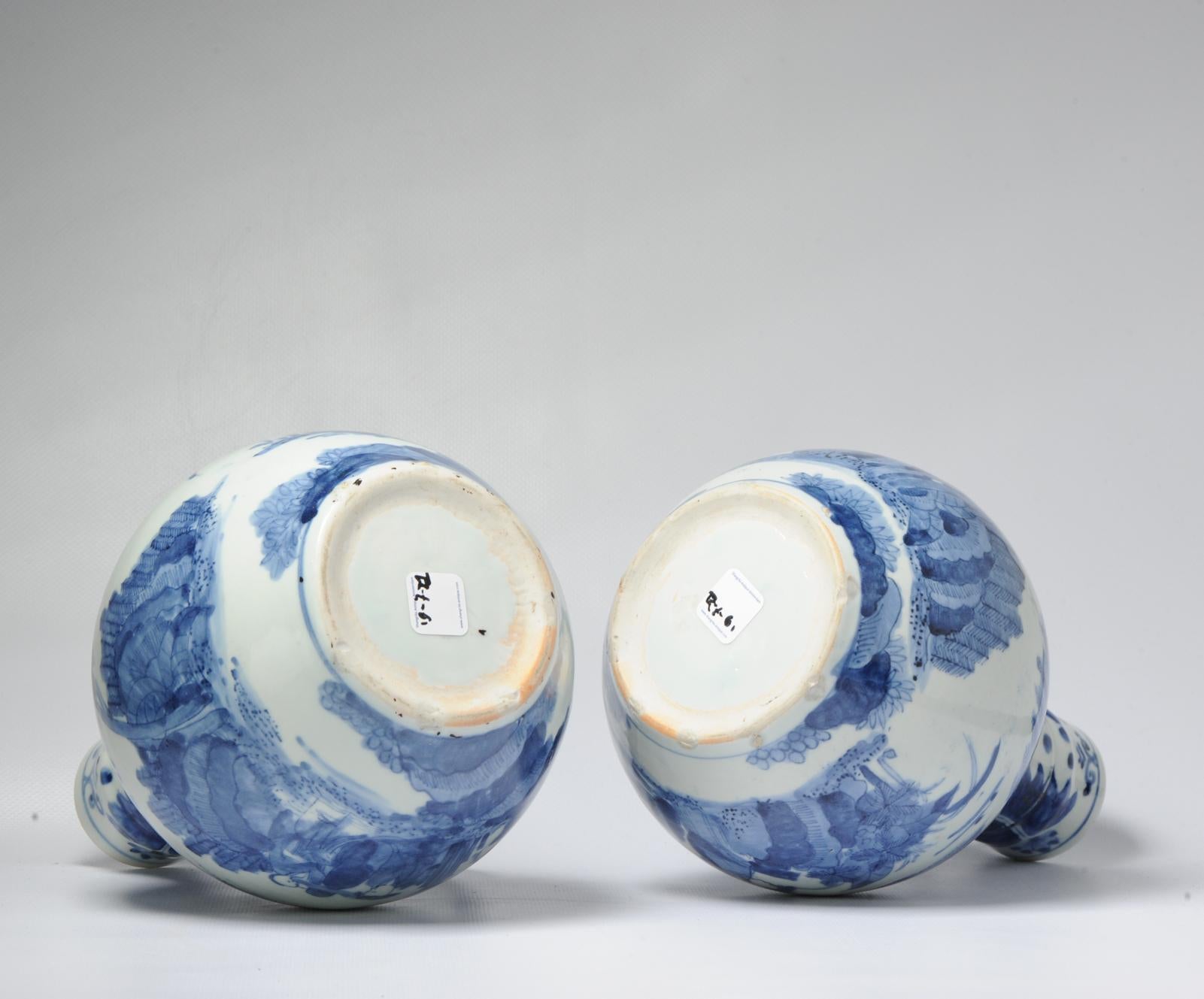 Pair 17th century Japanese Porcelain Figural Jugs Blue White Dish Antique For Sale 10