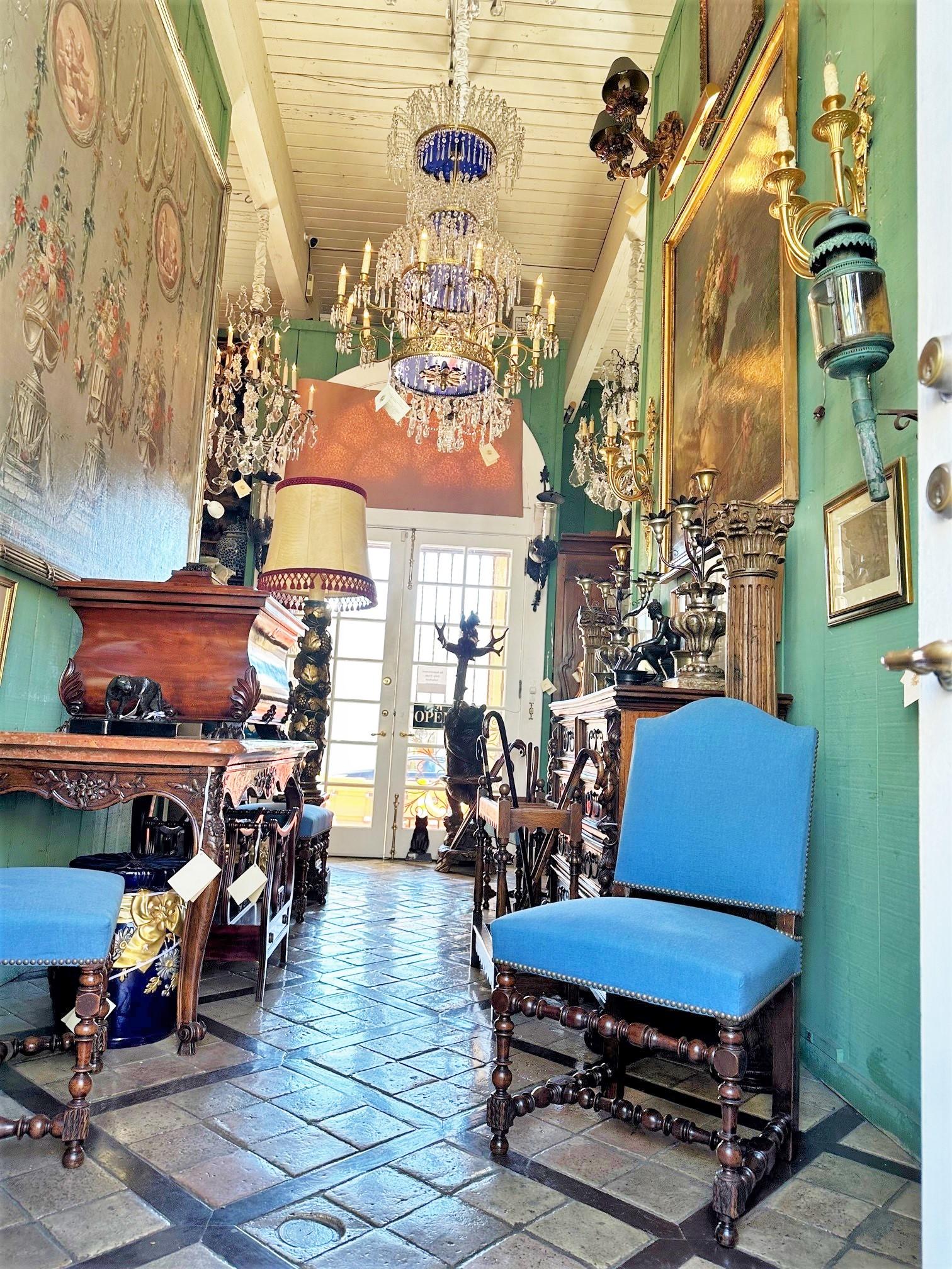 Pair 17th Century Louis XIII Period Dining Room Side Hallway Chairs Hand Carved For Sale 3