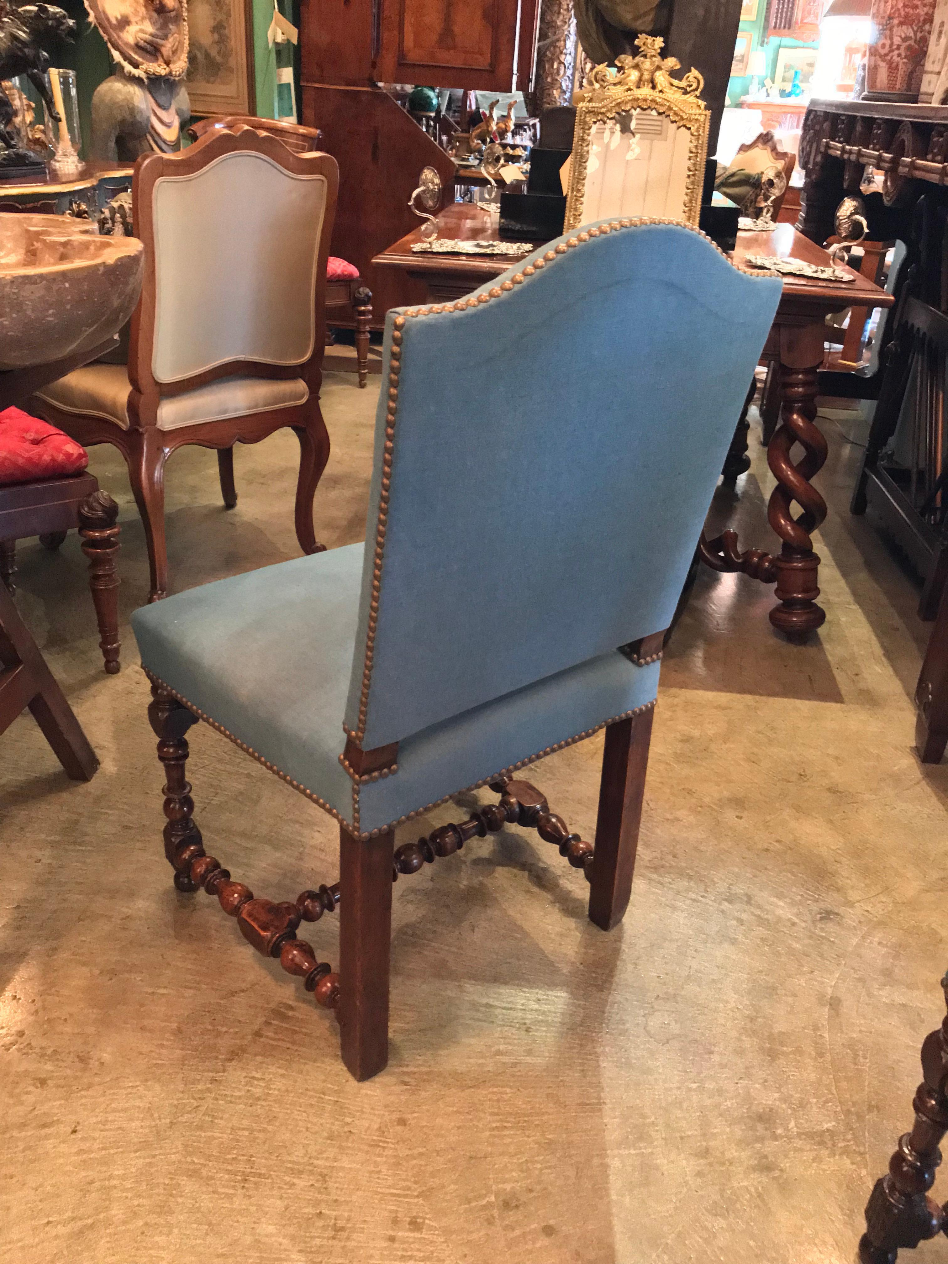 Pair 17th Century Louis XIII Period Dining Room Side Hallway Chairs Hand Carved For Sale 12