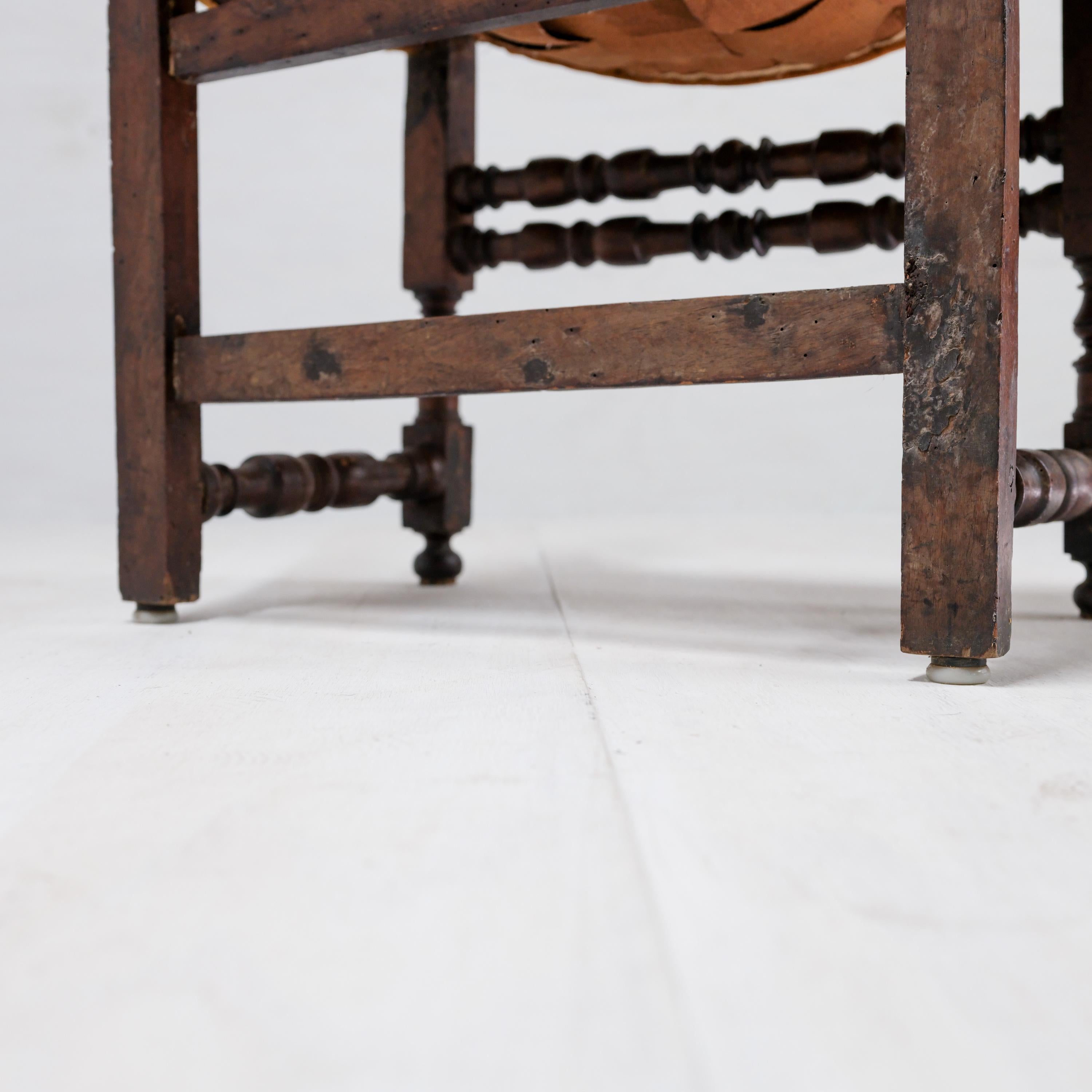 Pair, 17th Century Spanish Armchairs, Hardwood, Velvet, Gilding 7