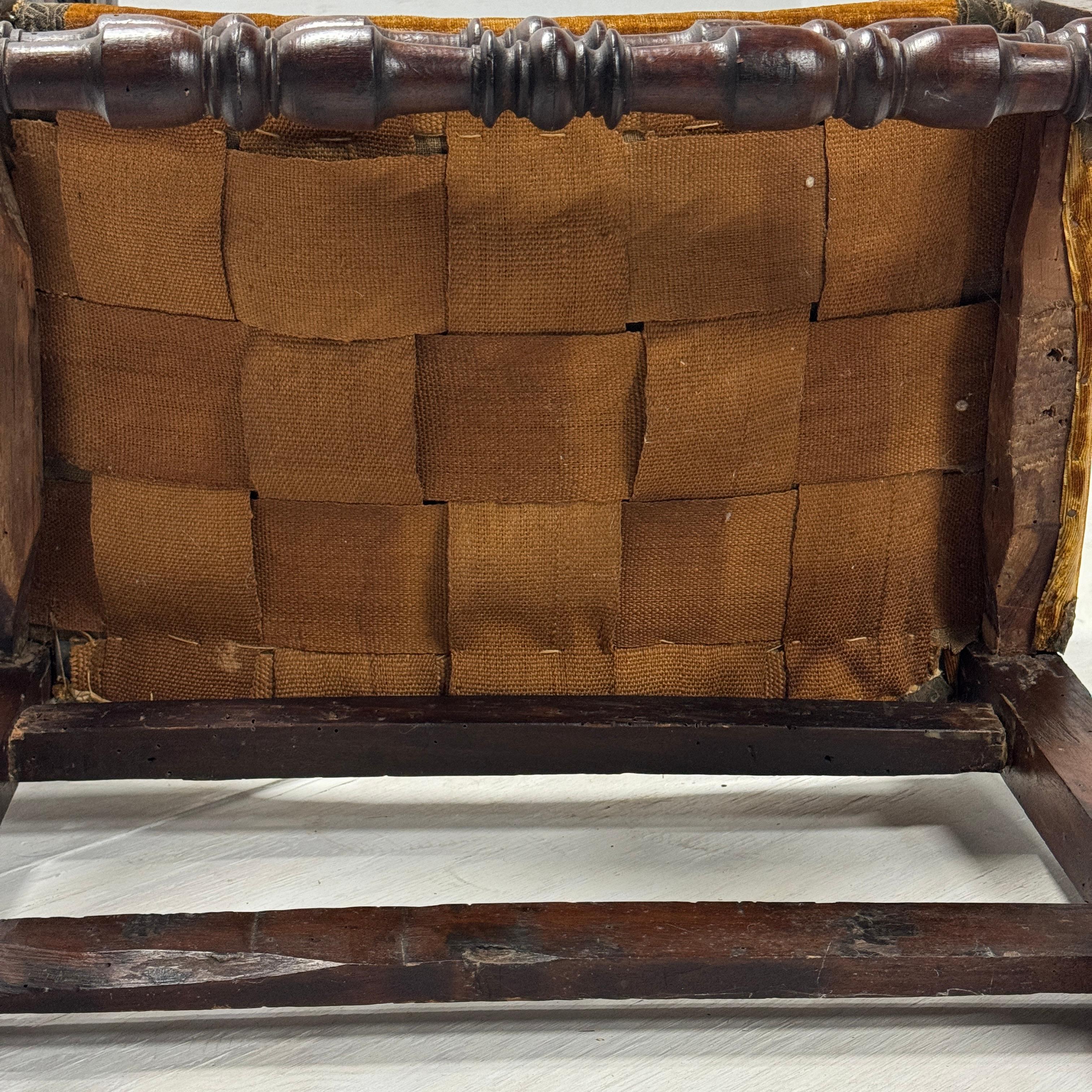 Pair, 17th Century Spanish Armchairs, Hardwood, Velvet, Gilding 13