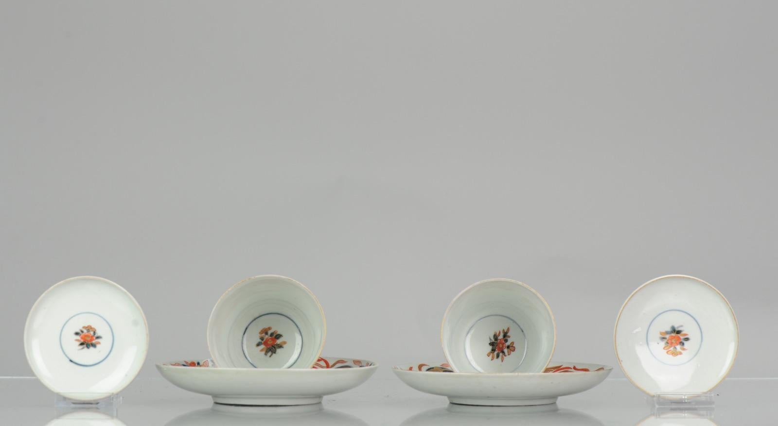 Pair of Japanese Porcelain Cup or Chocolate Beaker Saucer Imari Edo Period For Sale 10