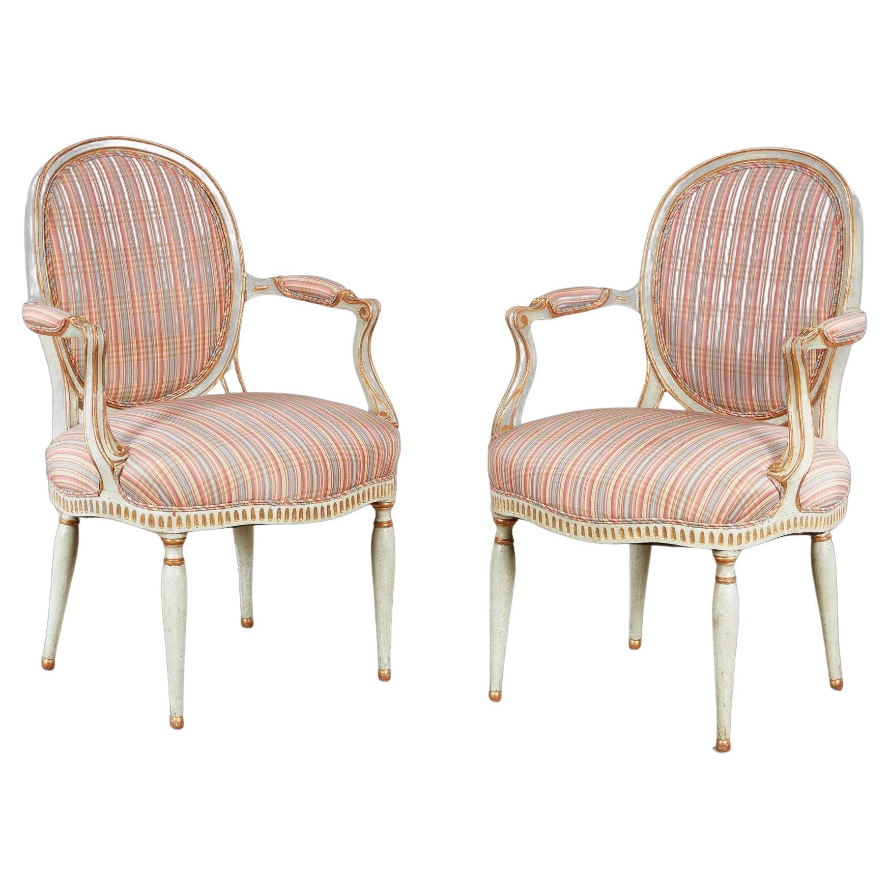 Pair 18th c. English Armchairs en vente
