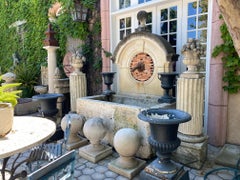 Pair Hand Carved Stone Columns Garden Posts Base Pedestal Antiques Los Angeles