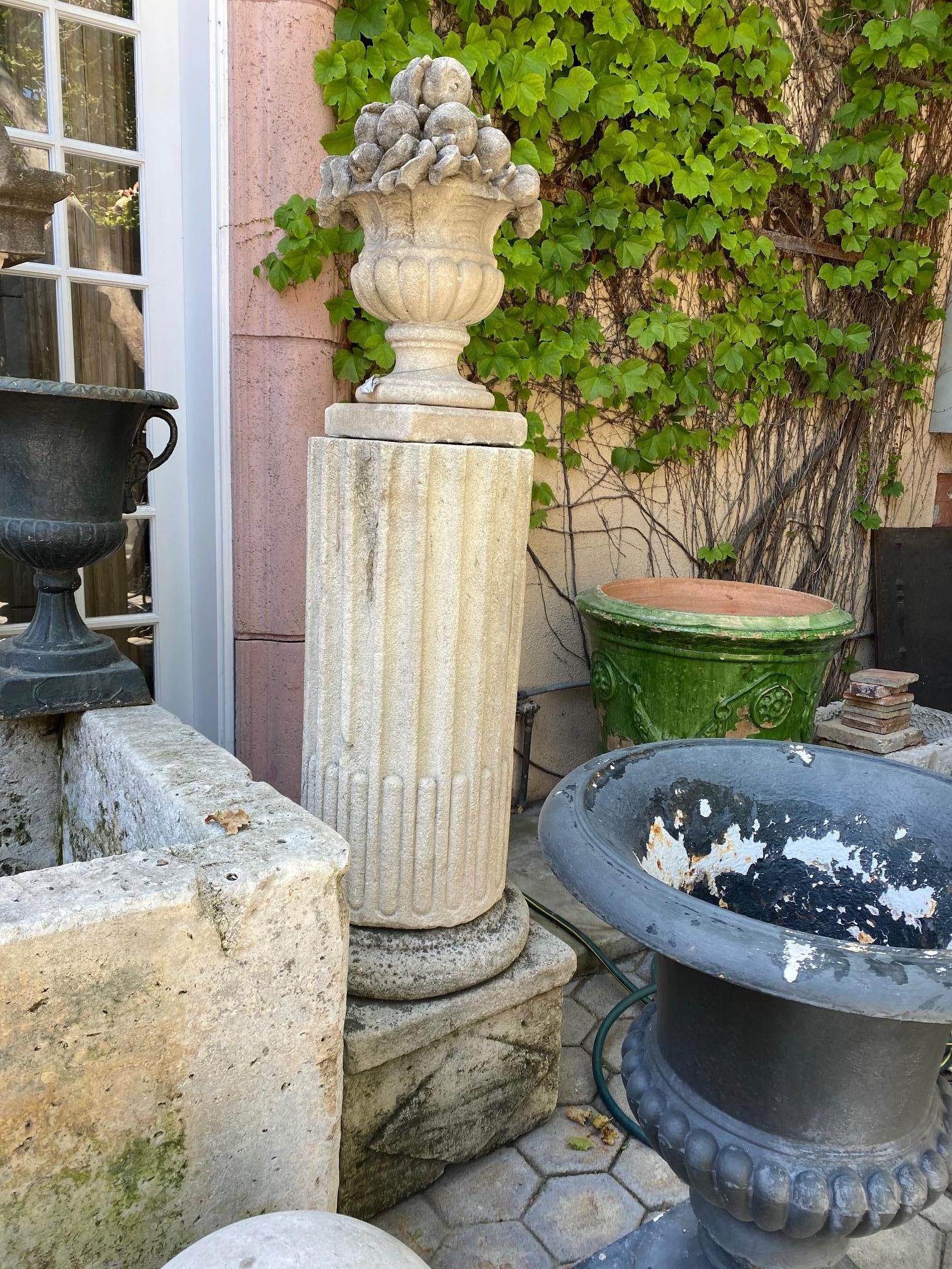 columns with stone base