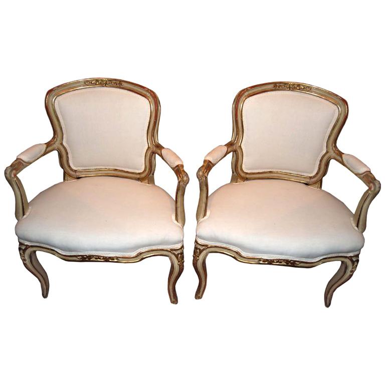 Pair 18th. c. Italian Armchairs