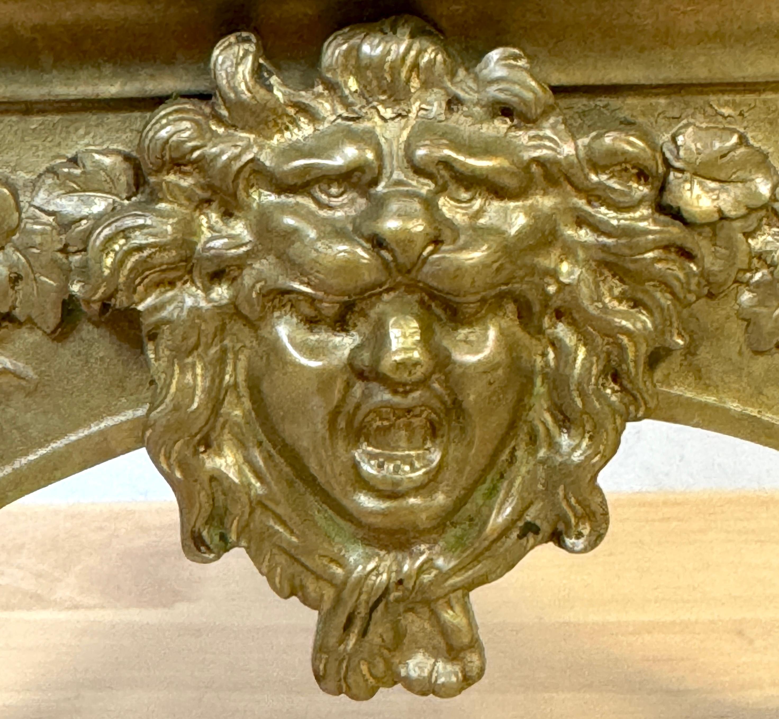 Pair 18th C. Louis XVI Patinated & Gilt Bronze Sphinx Motif Andirons/Chenets For Sale 5