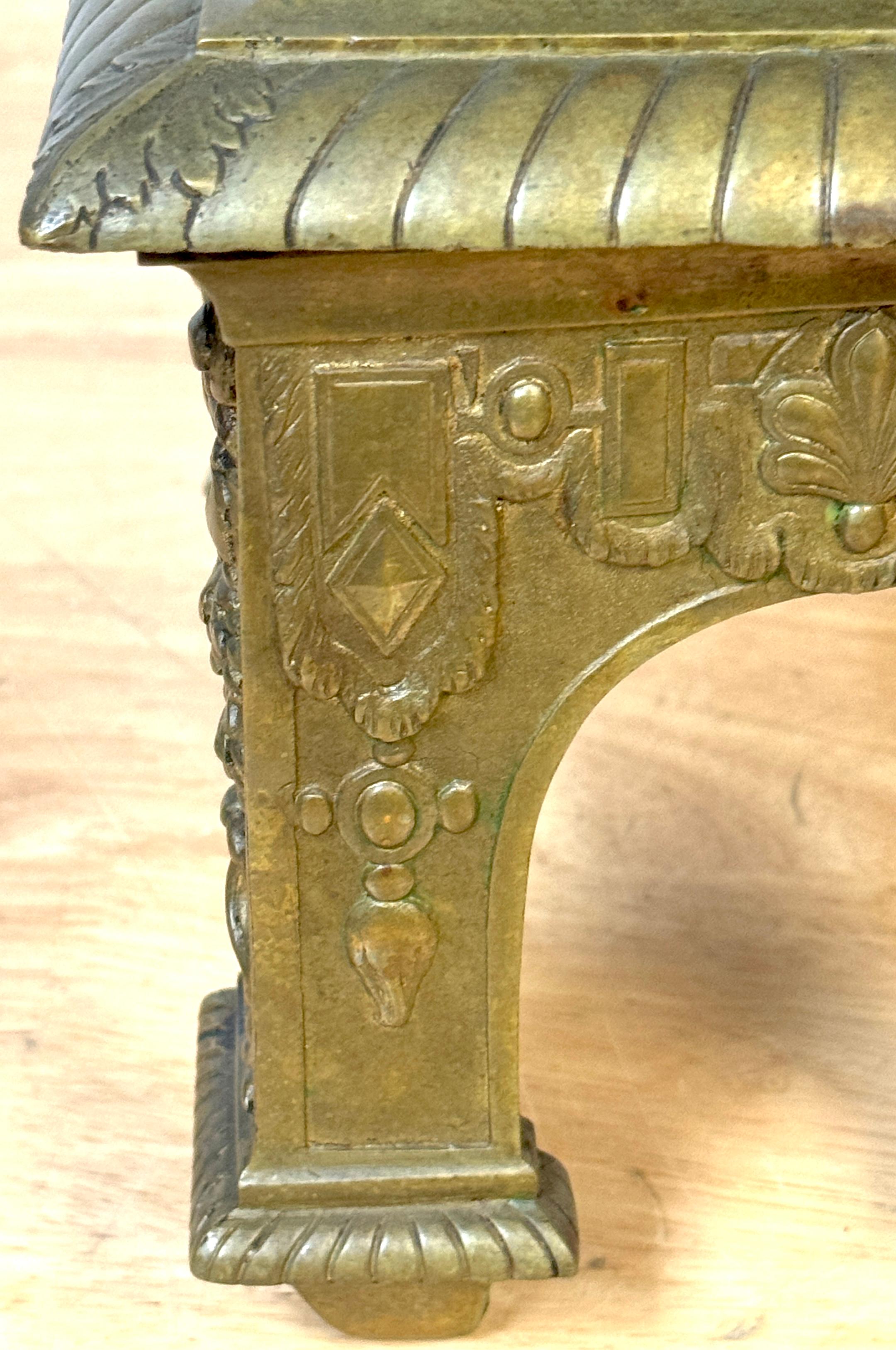Pair 18th C. Louis XVI Patinated & Gilt Bronze Sphinx Motif Andirons/Chenets For Sale 7