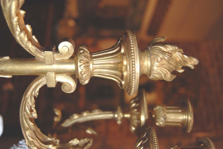 Gilt Pair of 18th Century Neoclassical Candlesticks For Sale